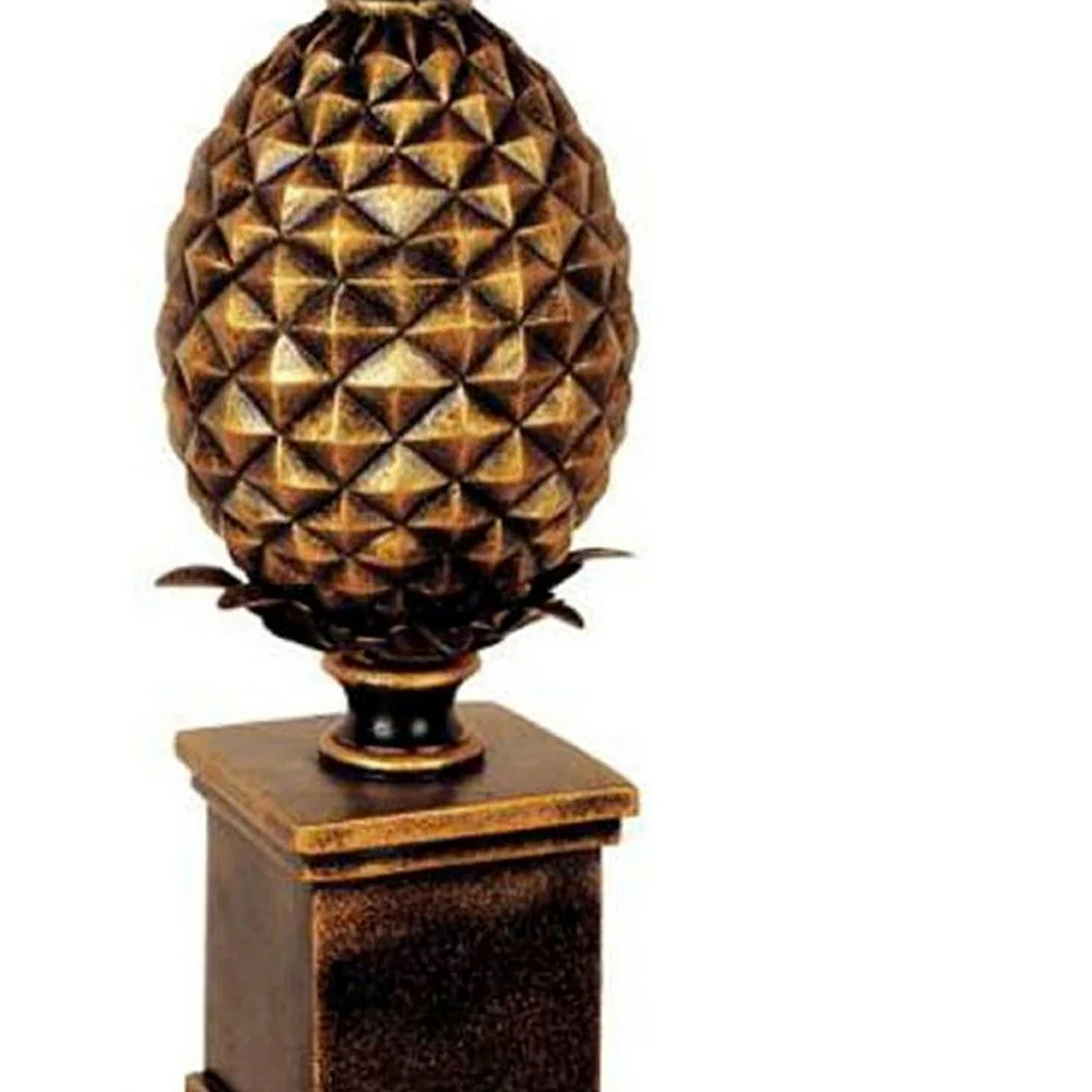 32" Gold Metal Pineapple Table Lamp With Gold Classic Empire Shade By Homeroots - Image 5
