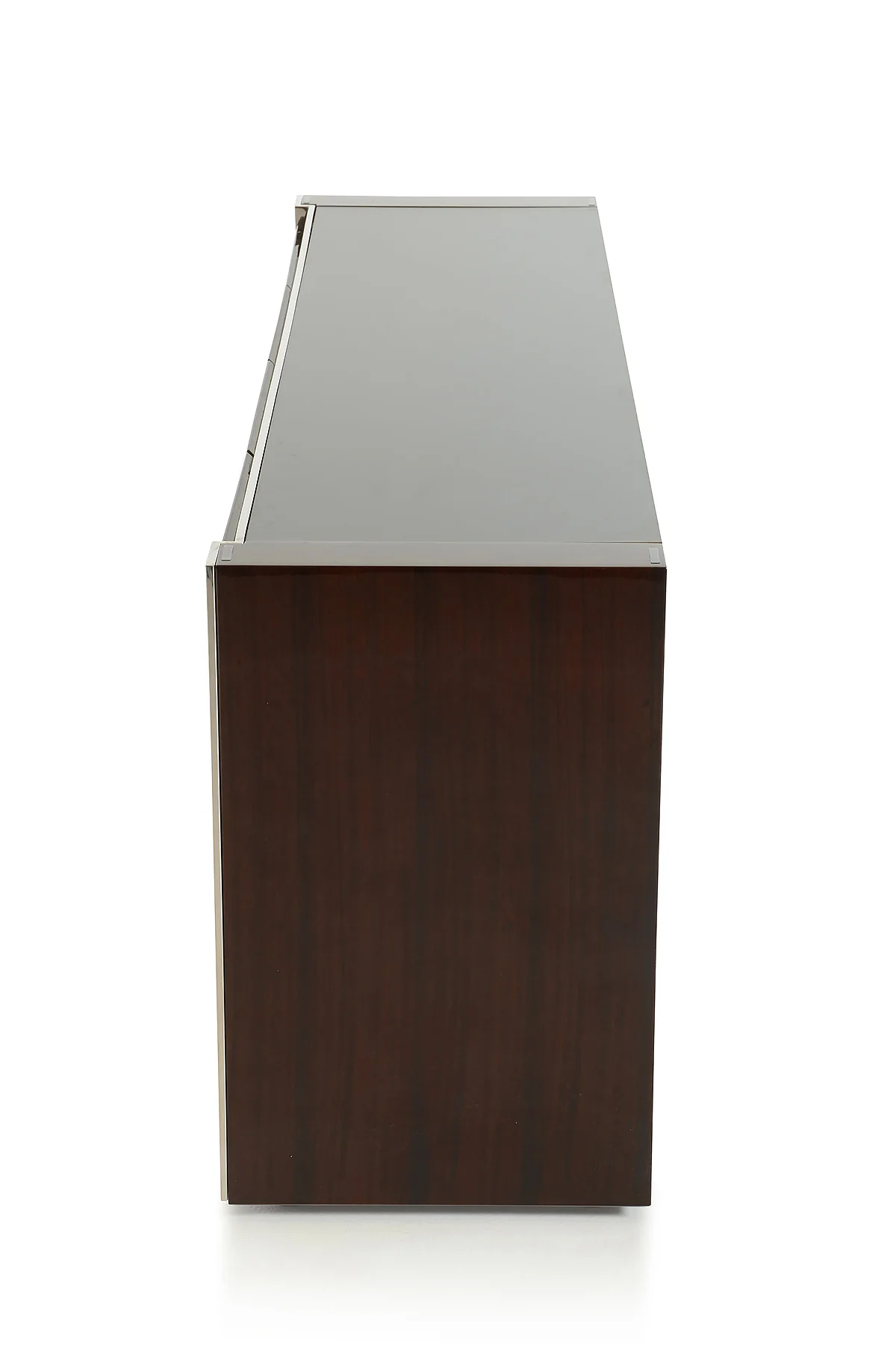 32' Golden Veneer Glass And Steel Buffet By Homeroots - Image 4