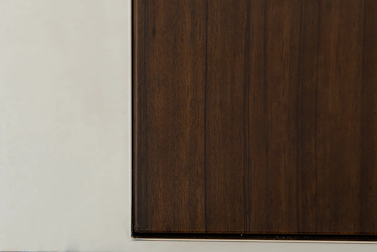 32' Golden Veneer Glass And Steel Buffet By Homeroots - Image 5