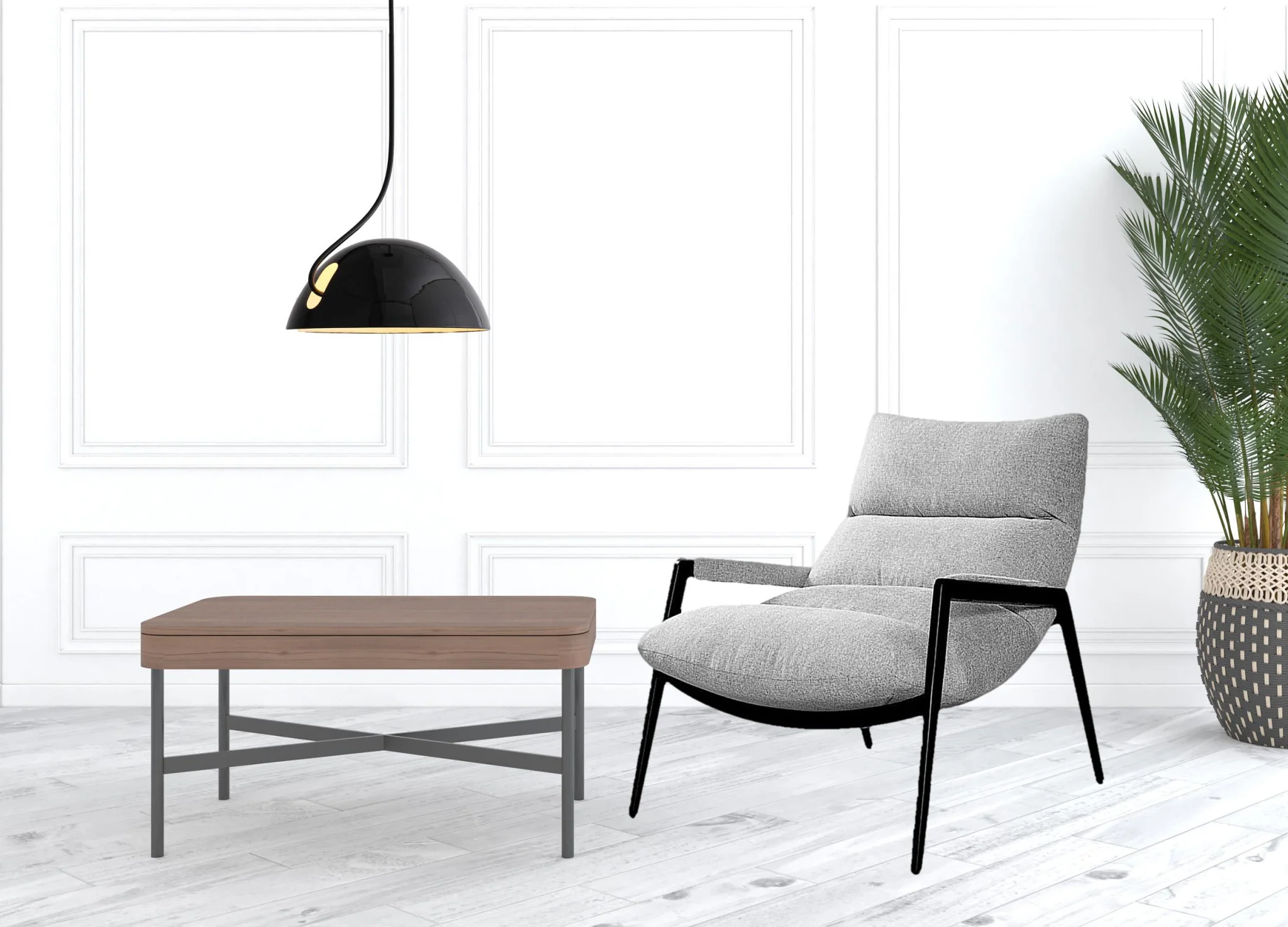 32" Grey 100% Polyester And Black Solid Color Arm Chair By Homeroots - Image 3