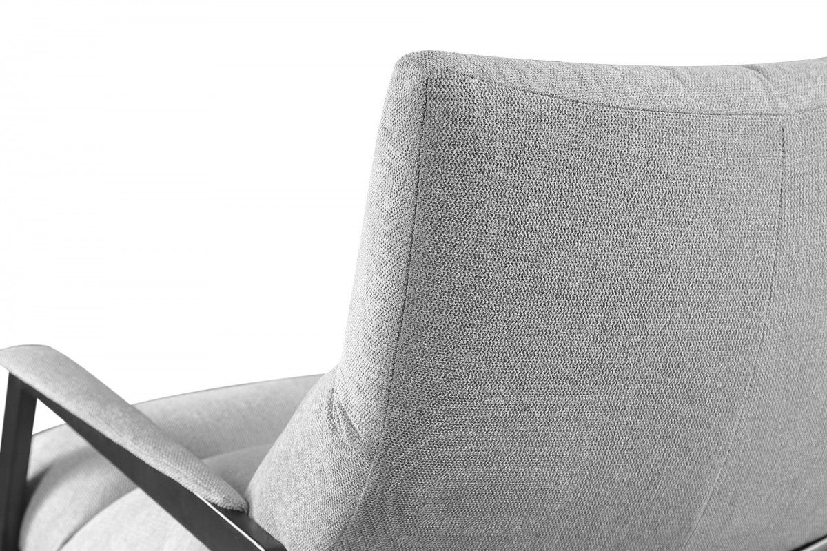 32" Grey 100% Polyester And Black Solid Color Arm Chair By Homeroots - Image 4