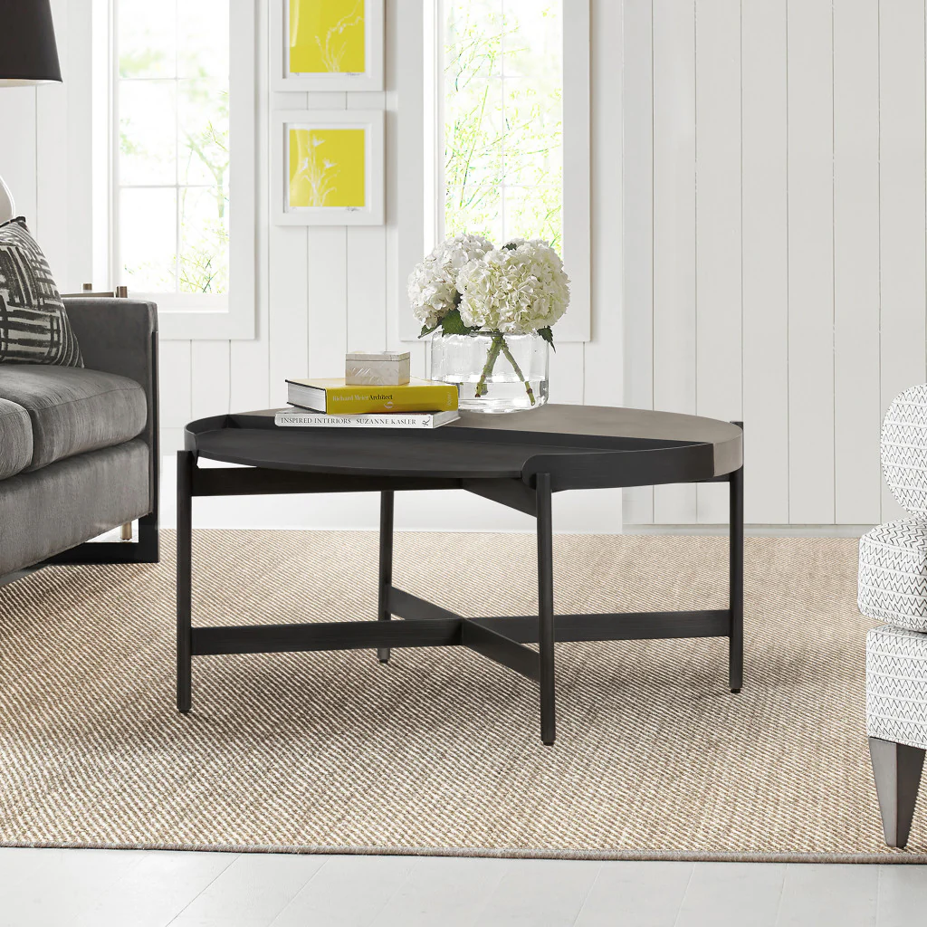 32" Grey Concrete Round Coffee Table By Homeroots - Image 8