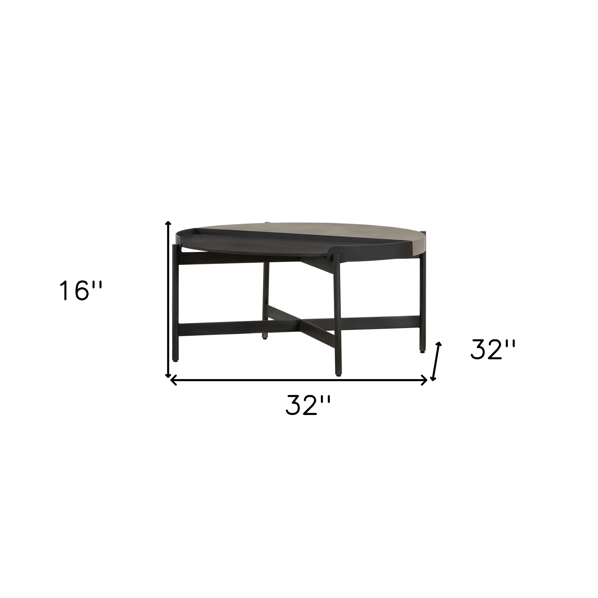 32" Grey Concrete Round Coffee Table By Homeroots - Image 9