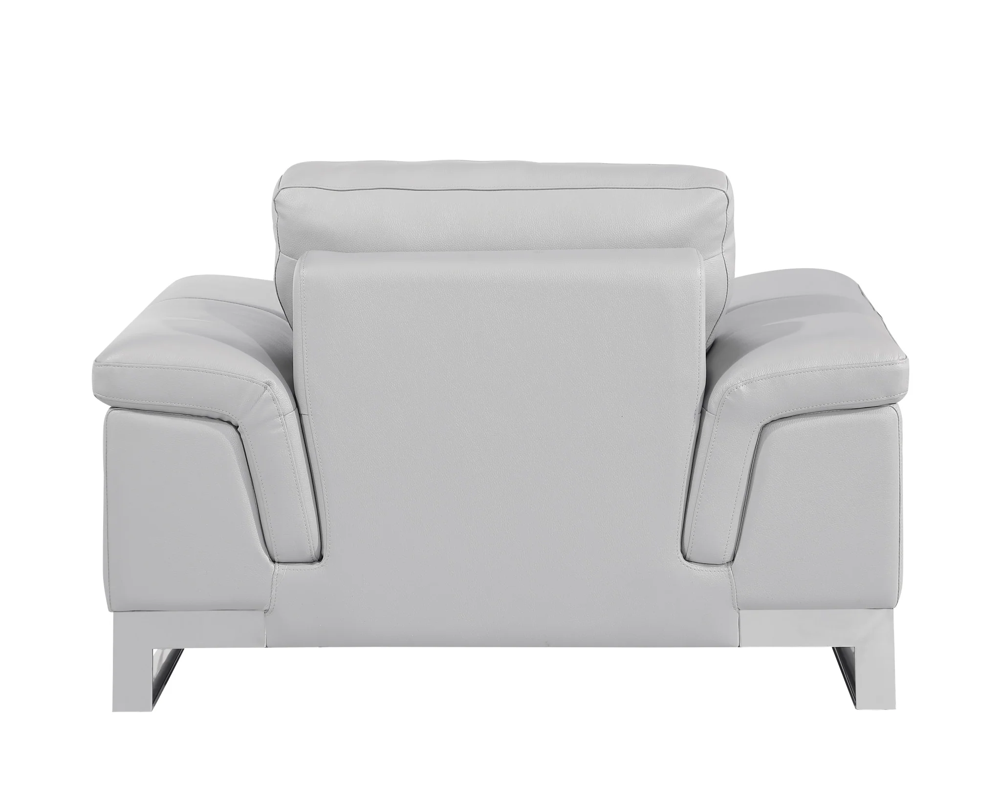 32" Grey Lovely Light Leather Chair By Homeroots - Image 4