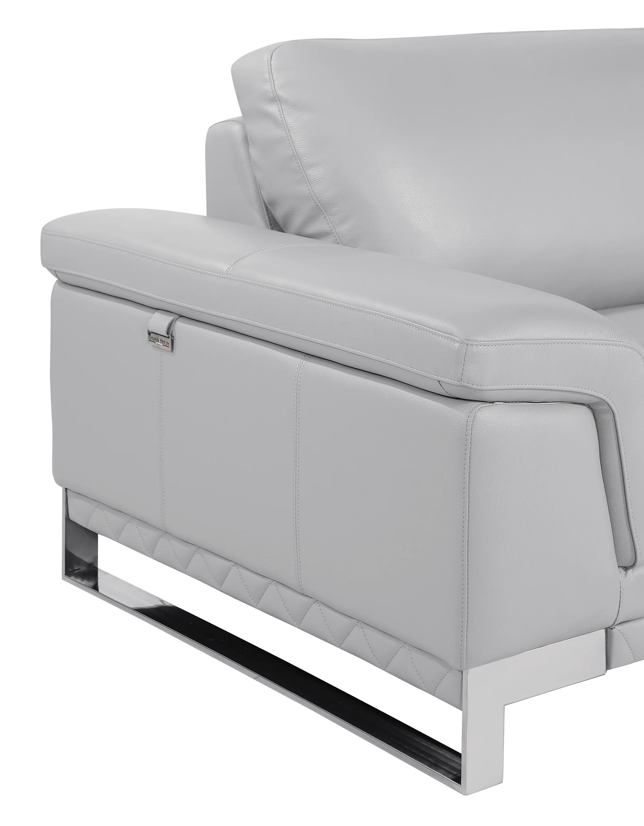 32" Grey Lovely Light Leather Chair By Homeroots - Image 5