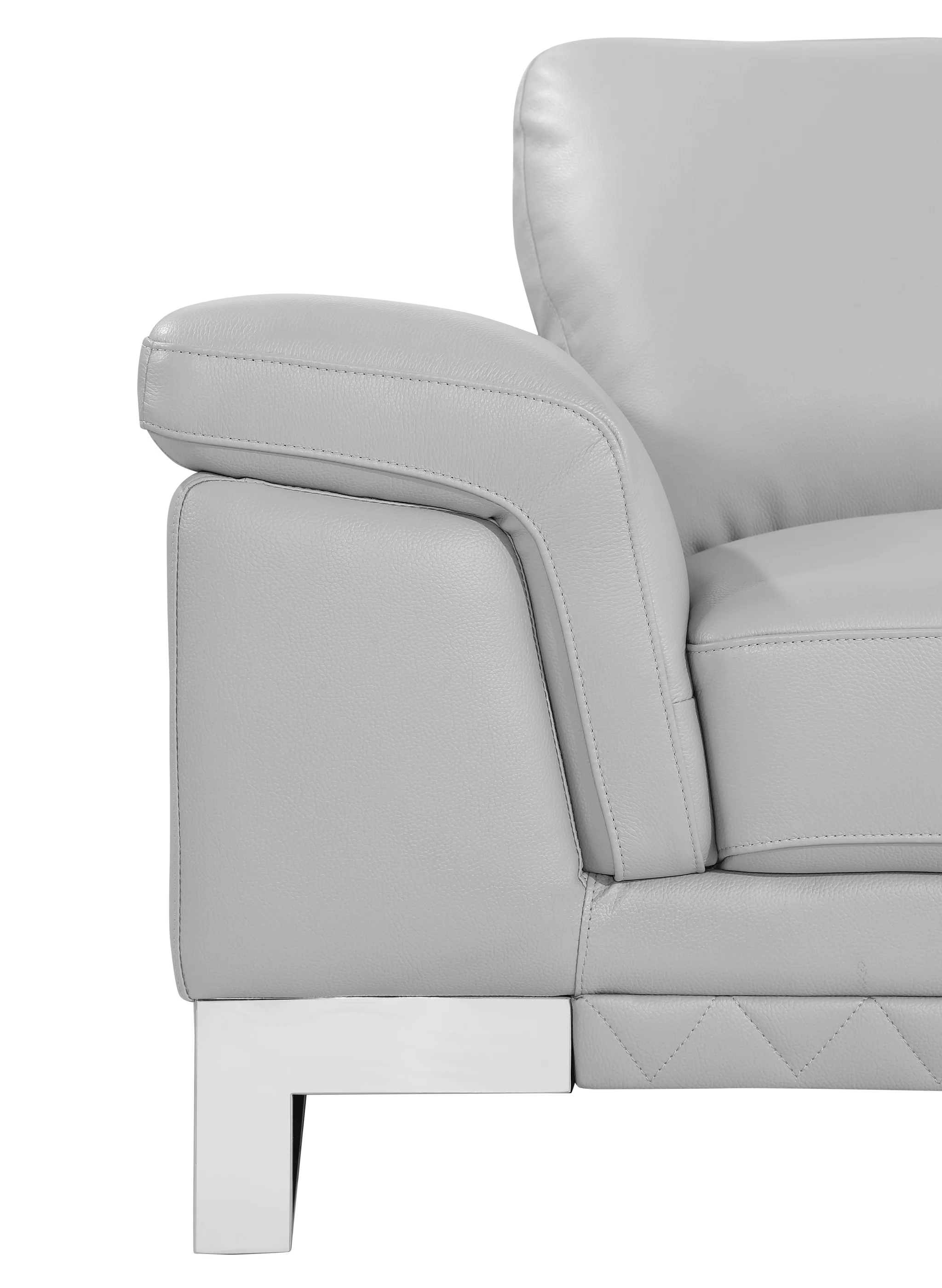 32" Grey Lovely Light Leather Chair By Homeroots - Image 7