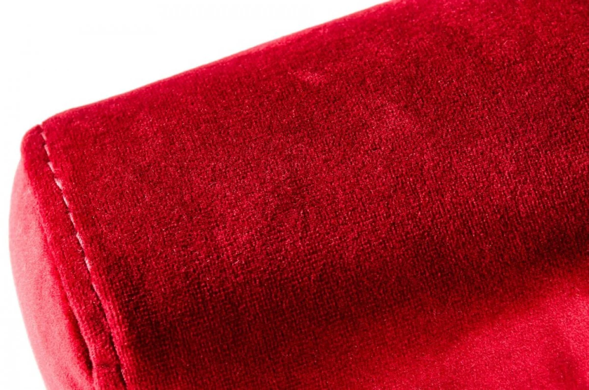 32" Lux Red Velvet and Gold Armchair By Homeroots - Image 5