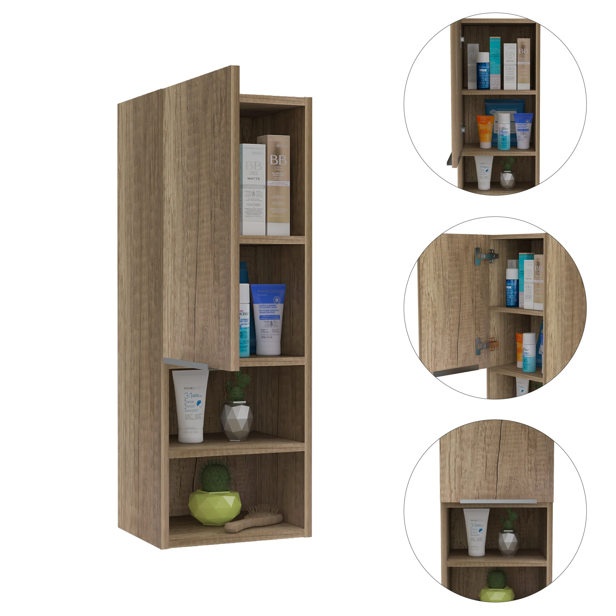 32” Modern Light Oak Medicine Cabinet By Homeroots - Image 3