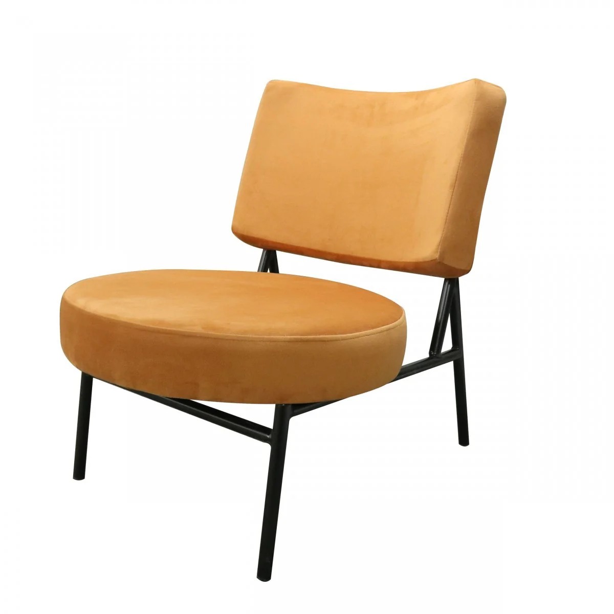 32" Orange Contemporary Rectangle and Circle Accent Chair By Homeroots - Image 2