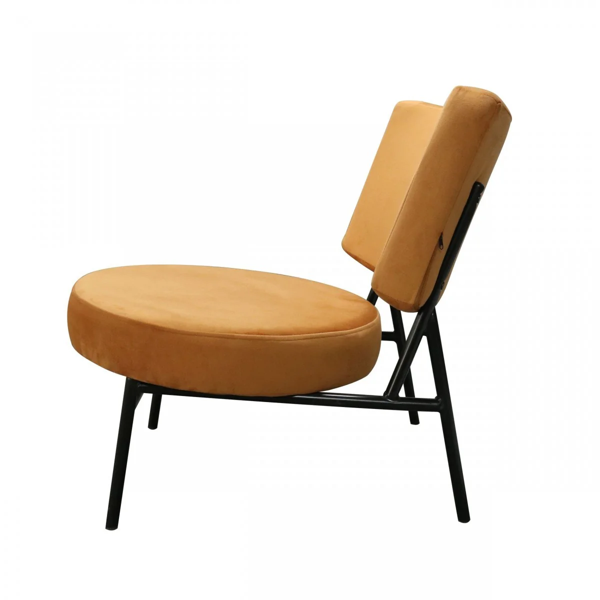 32" Orange Contemporary Rectangle and Circle Accent Chair By Homeroots - Image 4