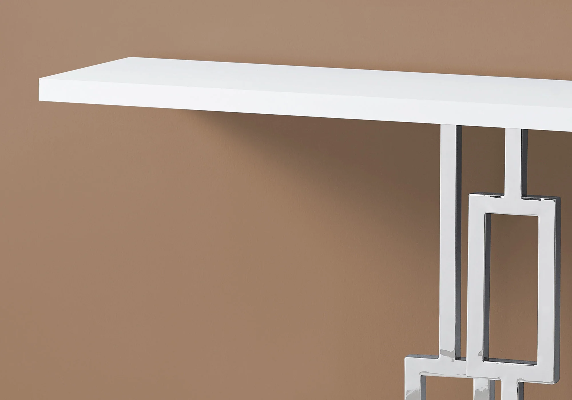 32" Particle Board and Chrome Metal Accent Table By Homeroots - Image 3