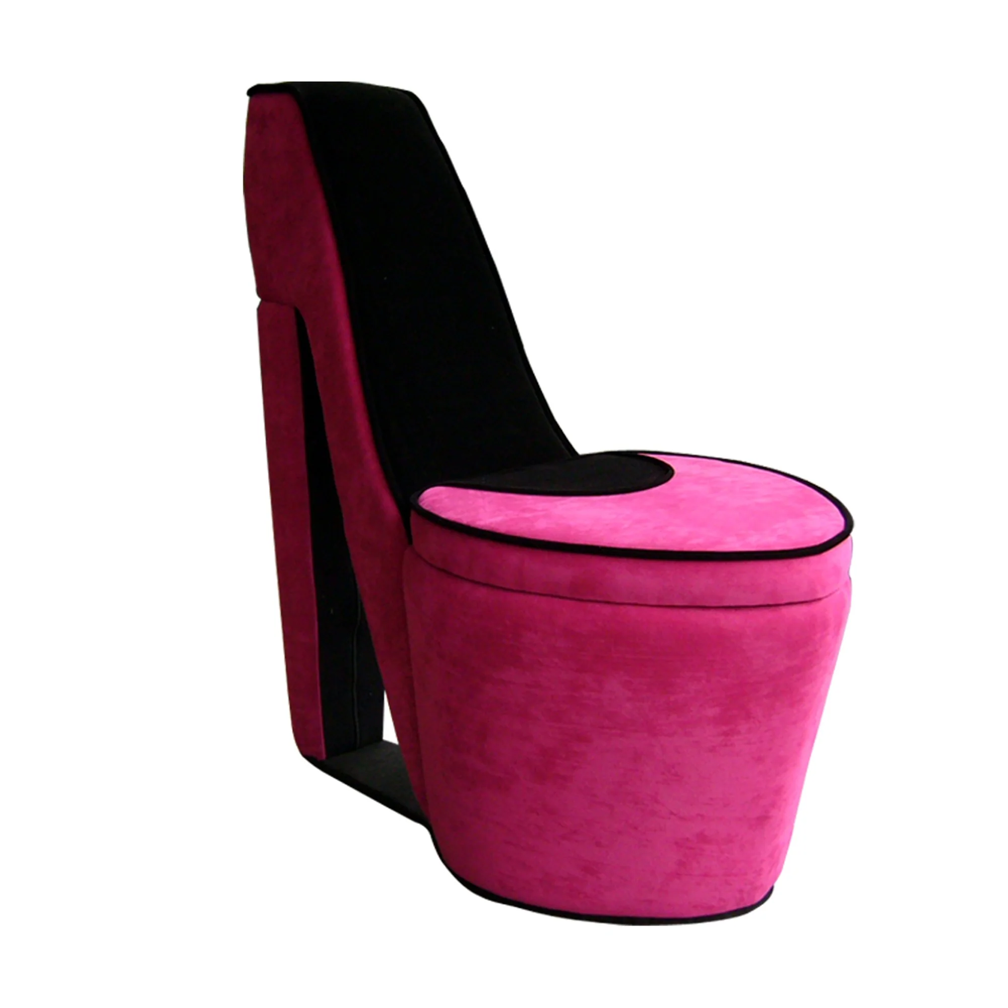 32" Pink Faux Suede Side Chair By Homeroots - Image 2