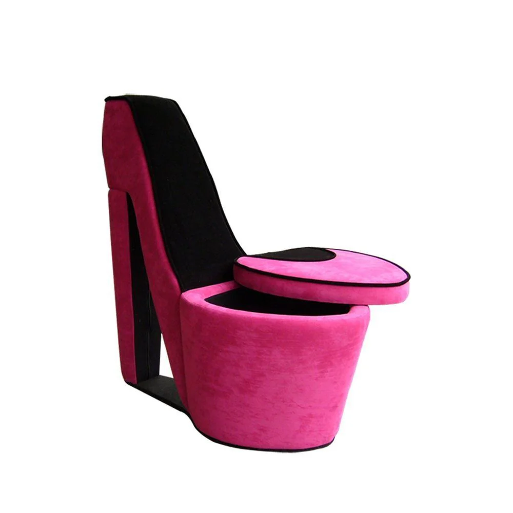 32" Pink Faux Suede Side Chair By Homeroots - Image 3