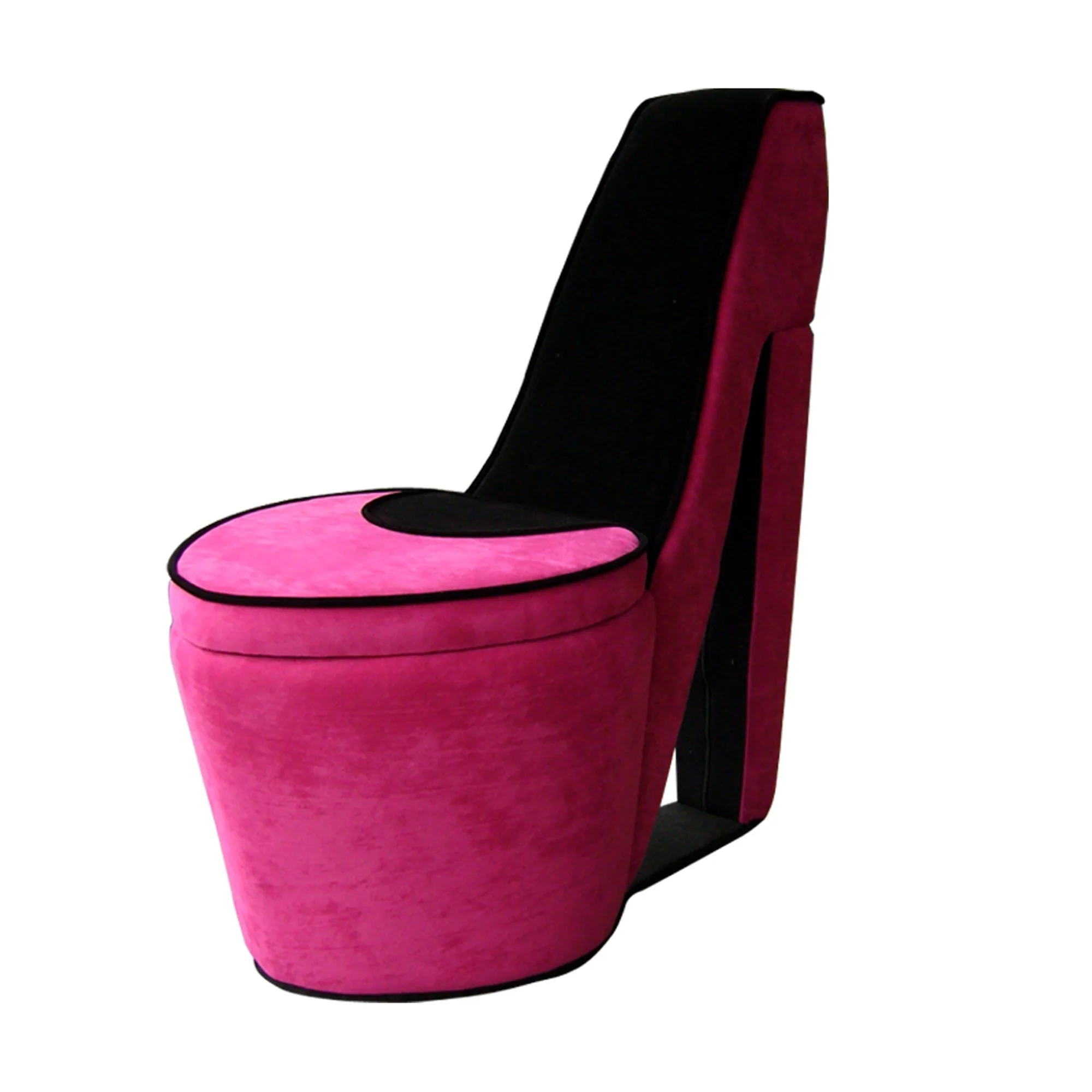 32" Pink Faux Suede Side Chair By Homeroots - Image 4