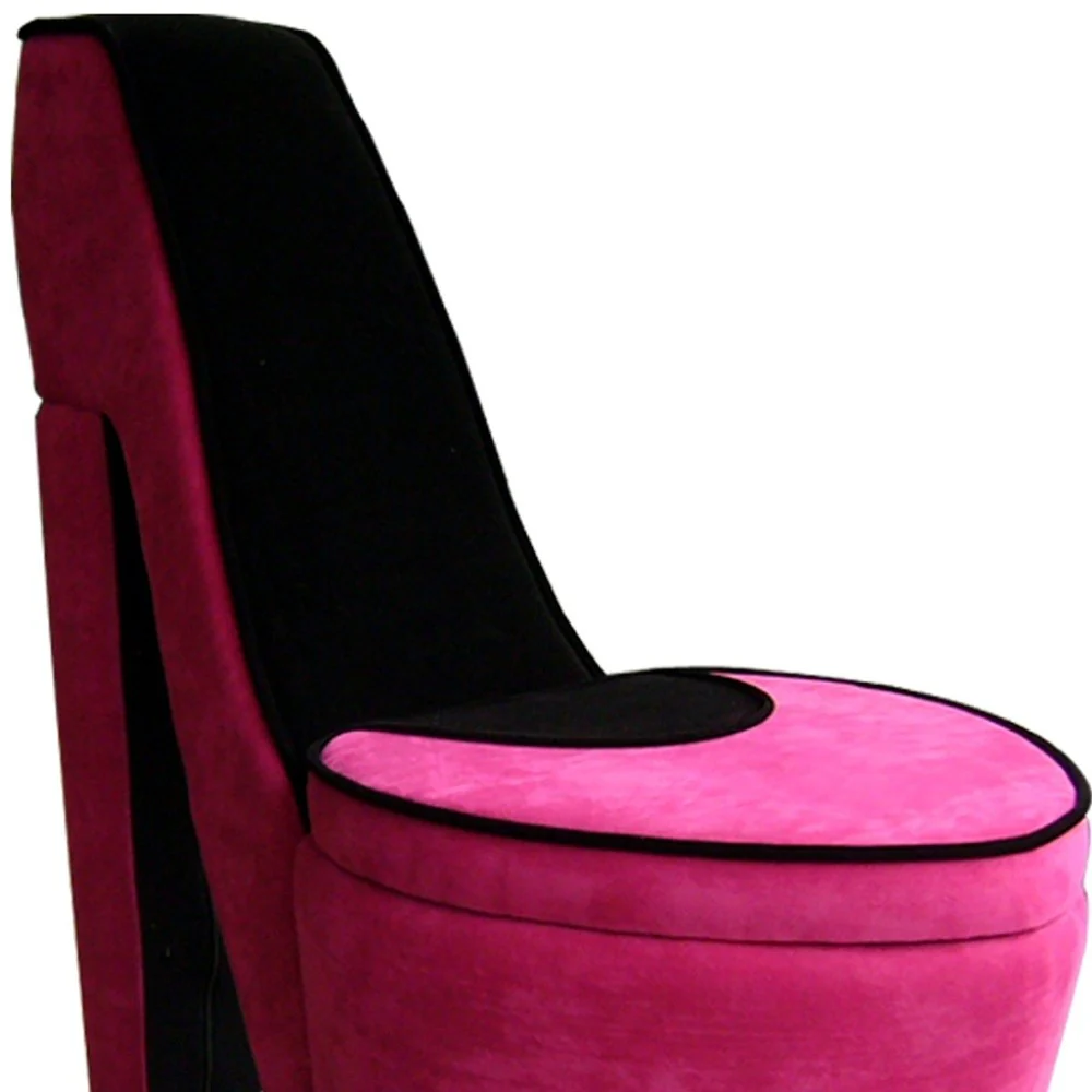32" Pink Faux Suede Side Chair By Homeroots - Image 5