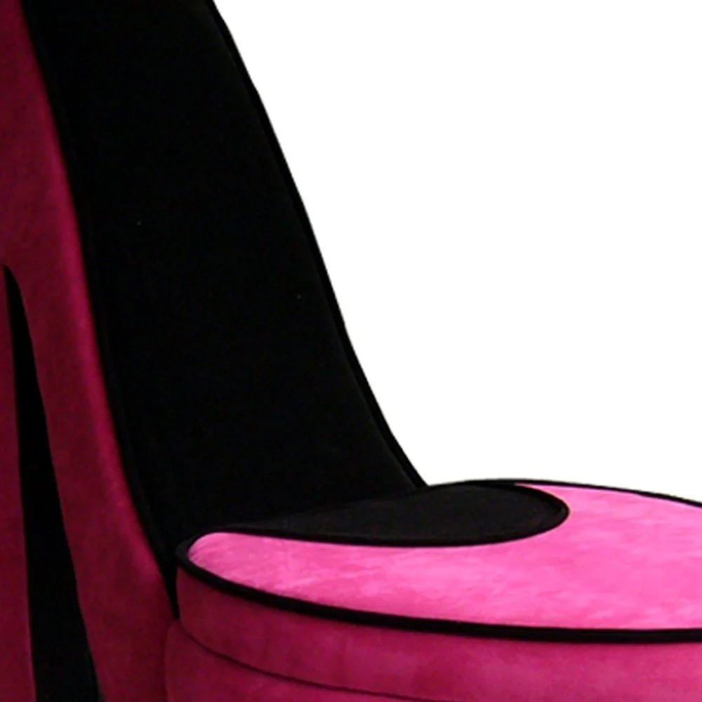 32" Pink Faux Suede Side Chair By Homeroots - Image 6