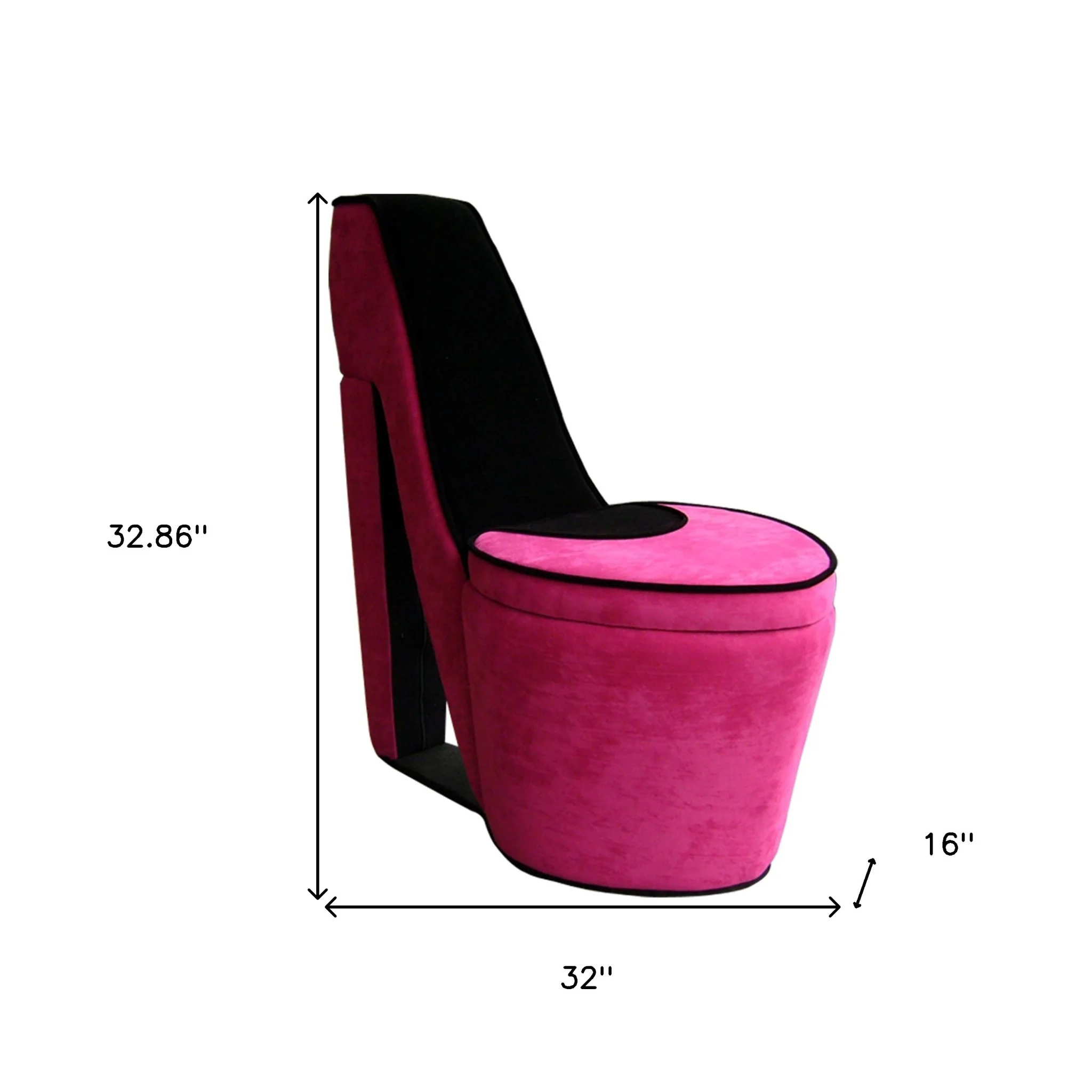 32" Pink Faux Suede Side Chair By Homeroots - Image 7