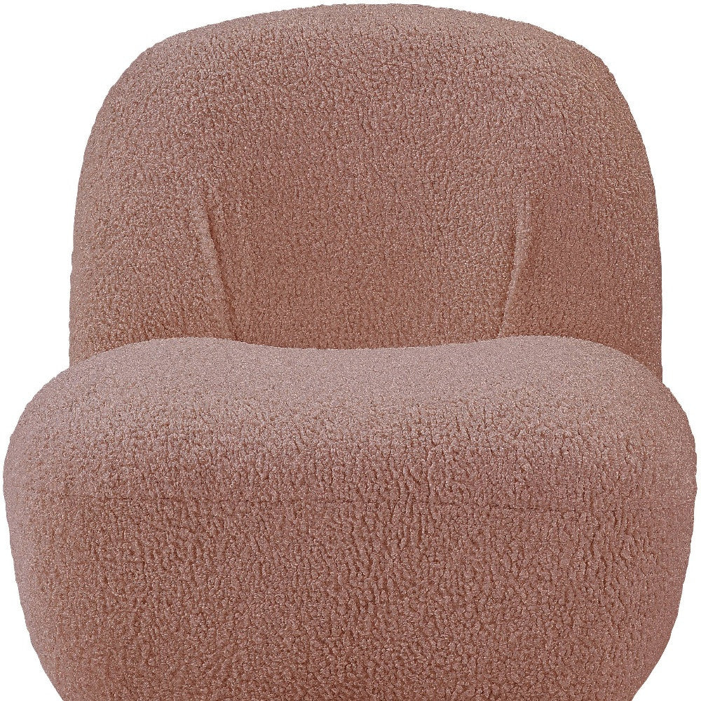 32" Pink Sherpa Solid Color Swivel Slipper Chair By Homeroots - Image 3