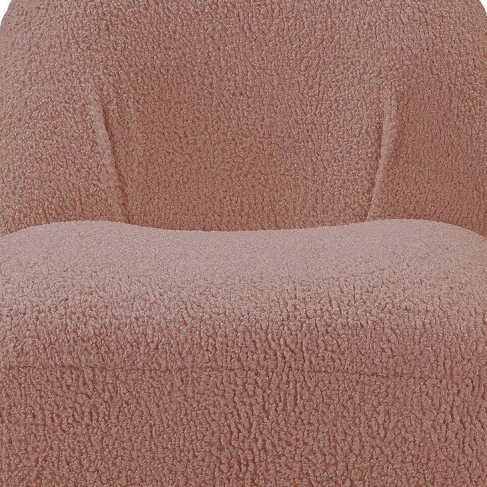 32" Pink Sherpa Solid Color Swivel Slipper Chair By Homeroots - Image 5