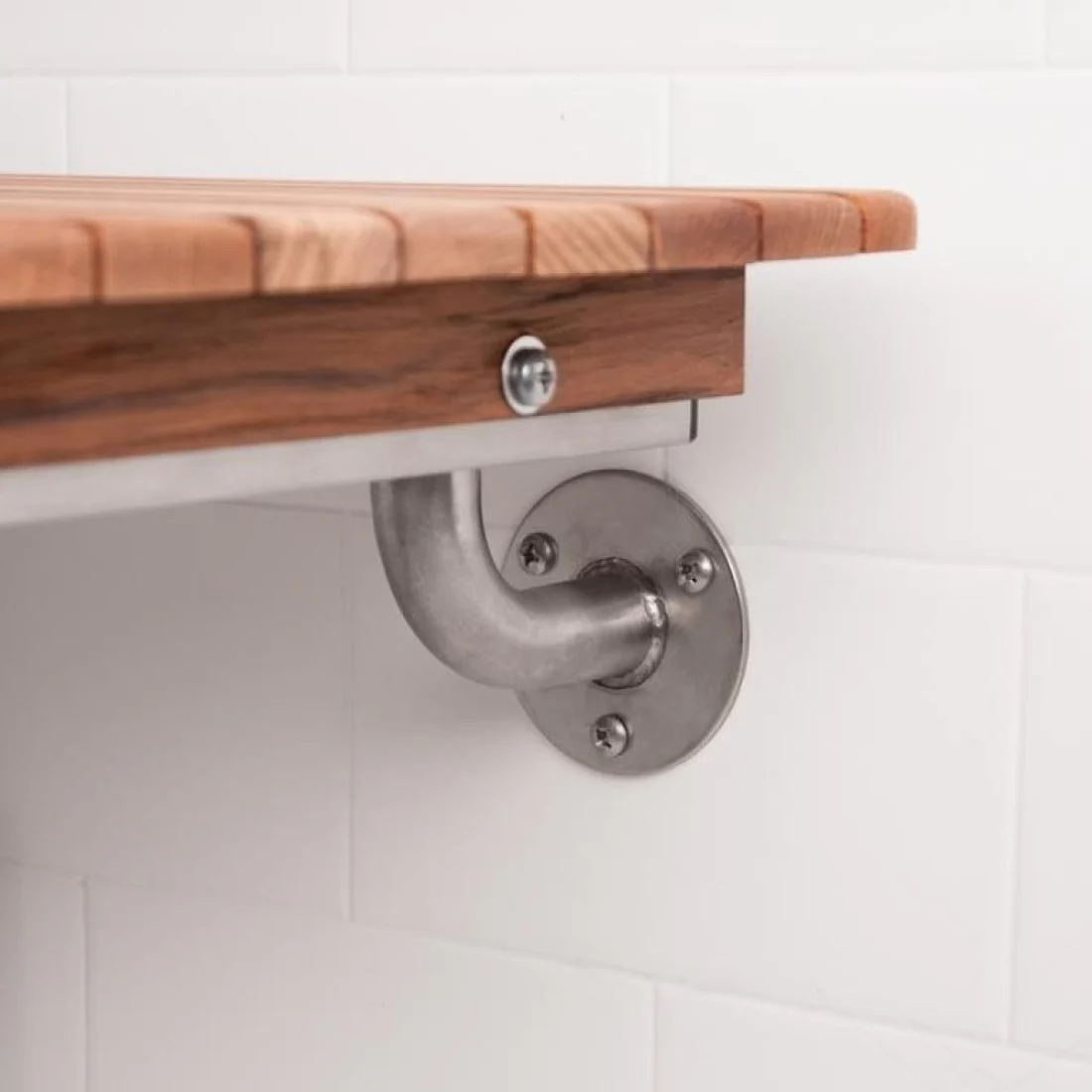 32" Premium Wall Mount Teak Shower Bench By Homeroots - Image 3