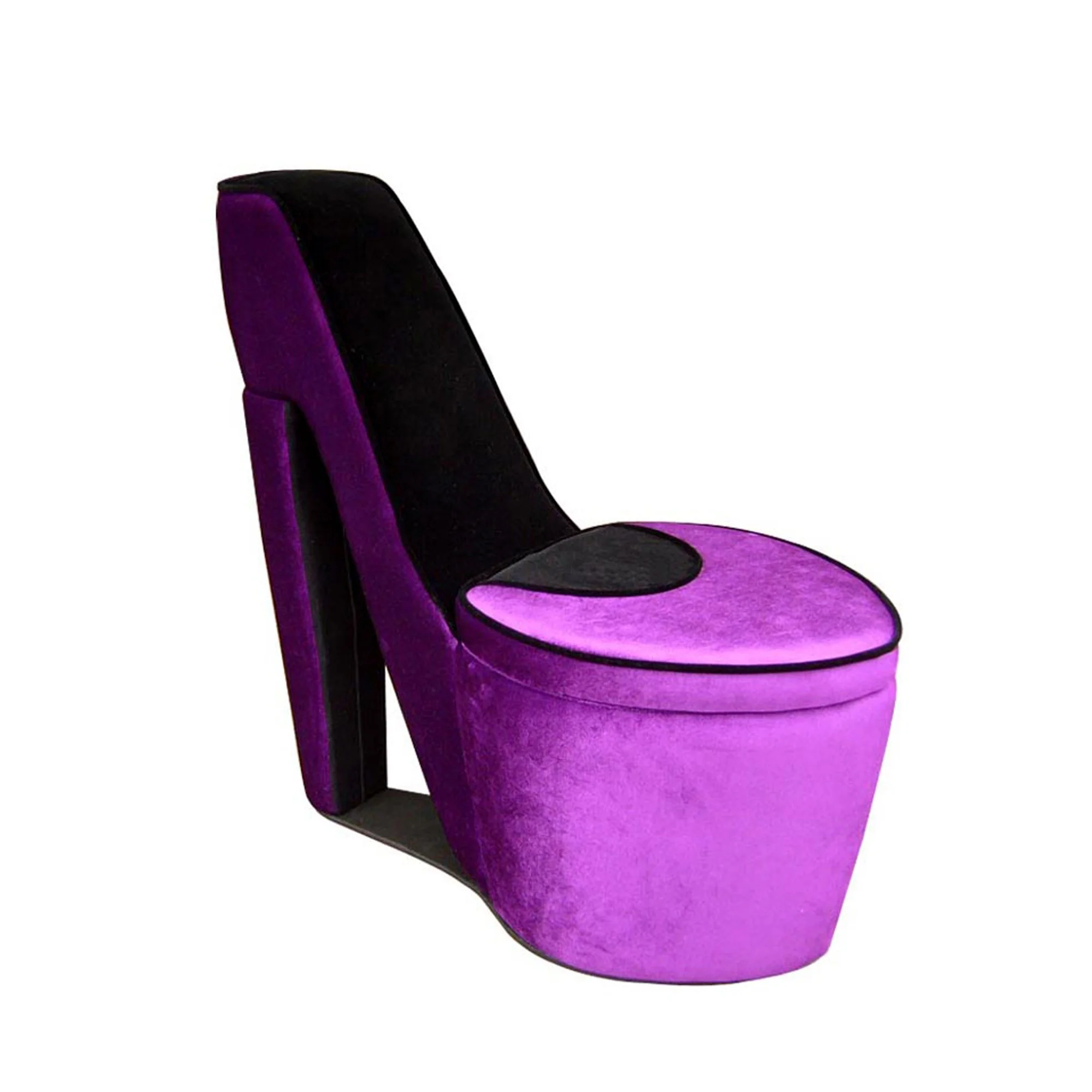 32" Purple Faux Suede Side Chair By Homeroots - Image 2