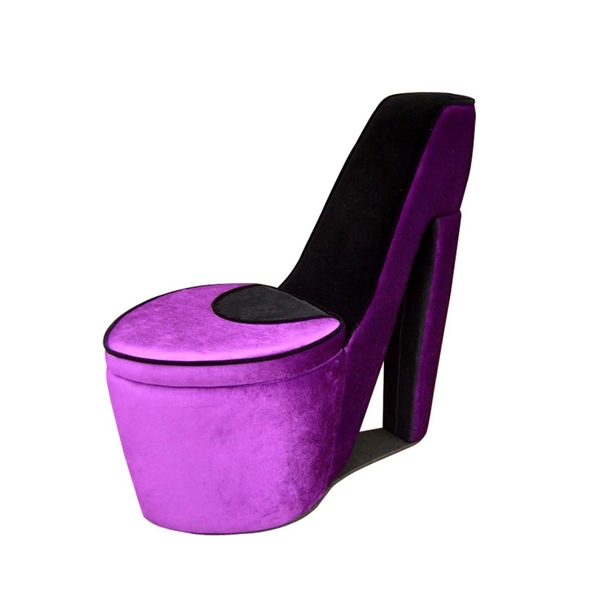 32" Purple Faux Suede Side Chair By Homeroots - Image 4