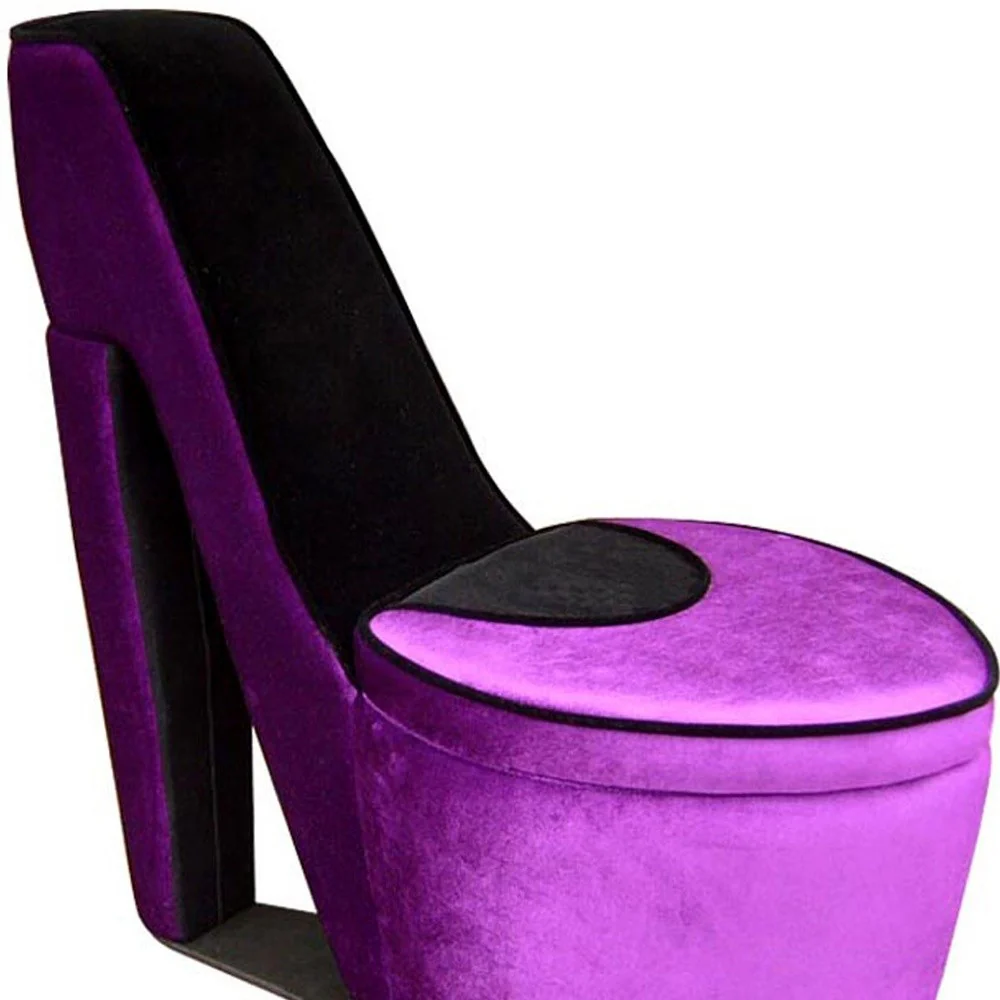 32" Purple Faux Suede Side Chair By Homeroots - Image 5