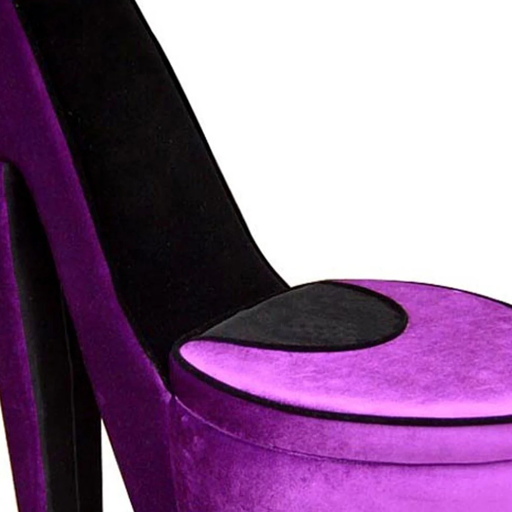 32" Purple Faux Suede Side Chair By Homeroots - Image 6