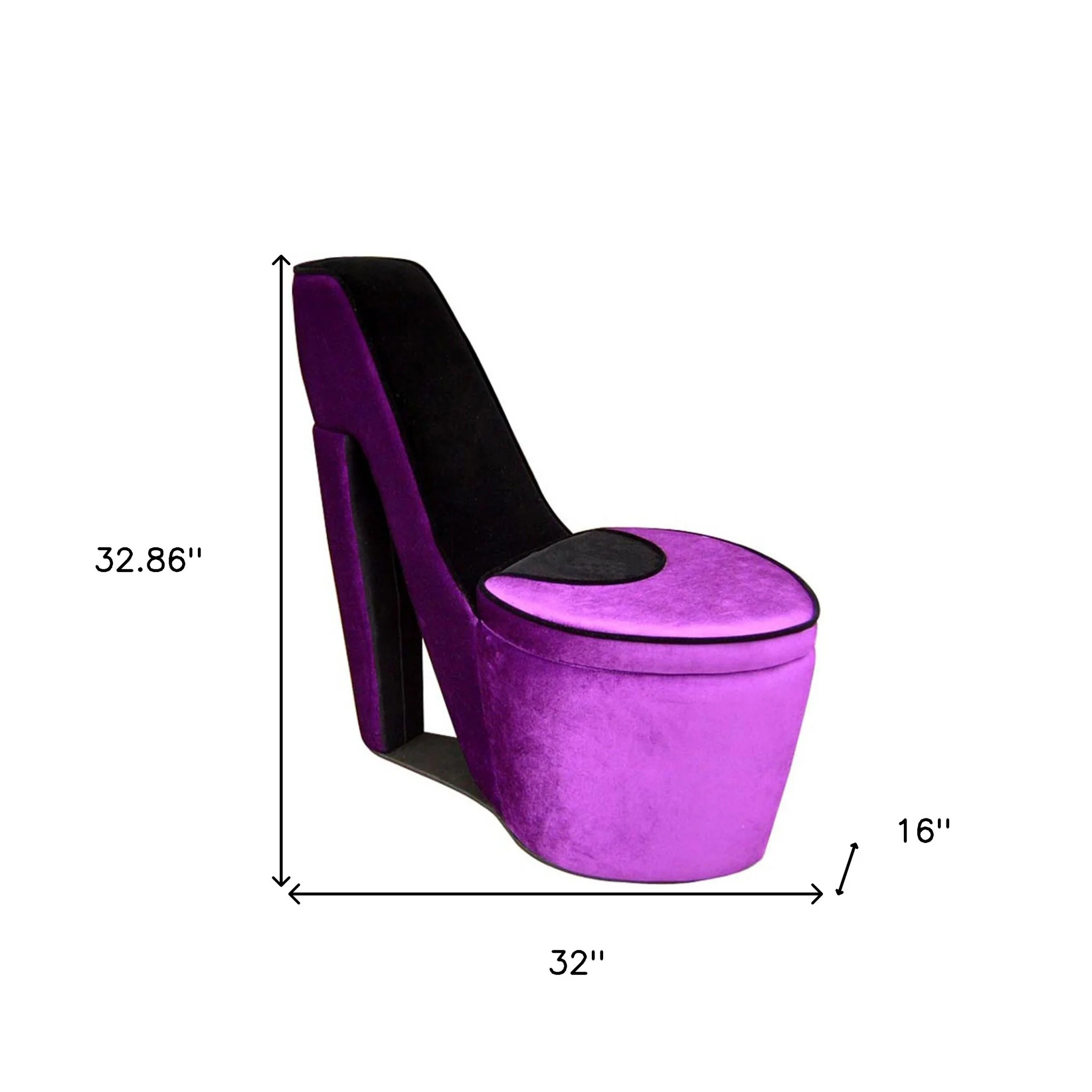 32" Purple Faux Suede Side Chair By Homeroots - Image 7