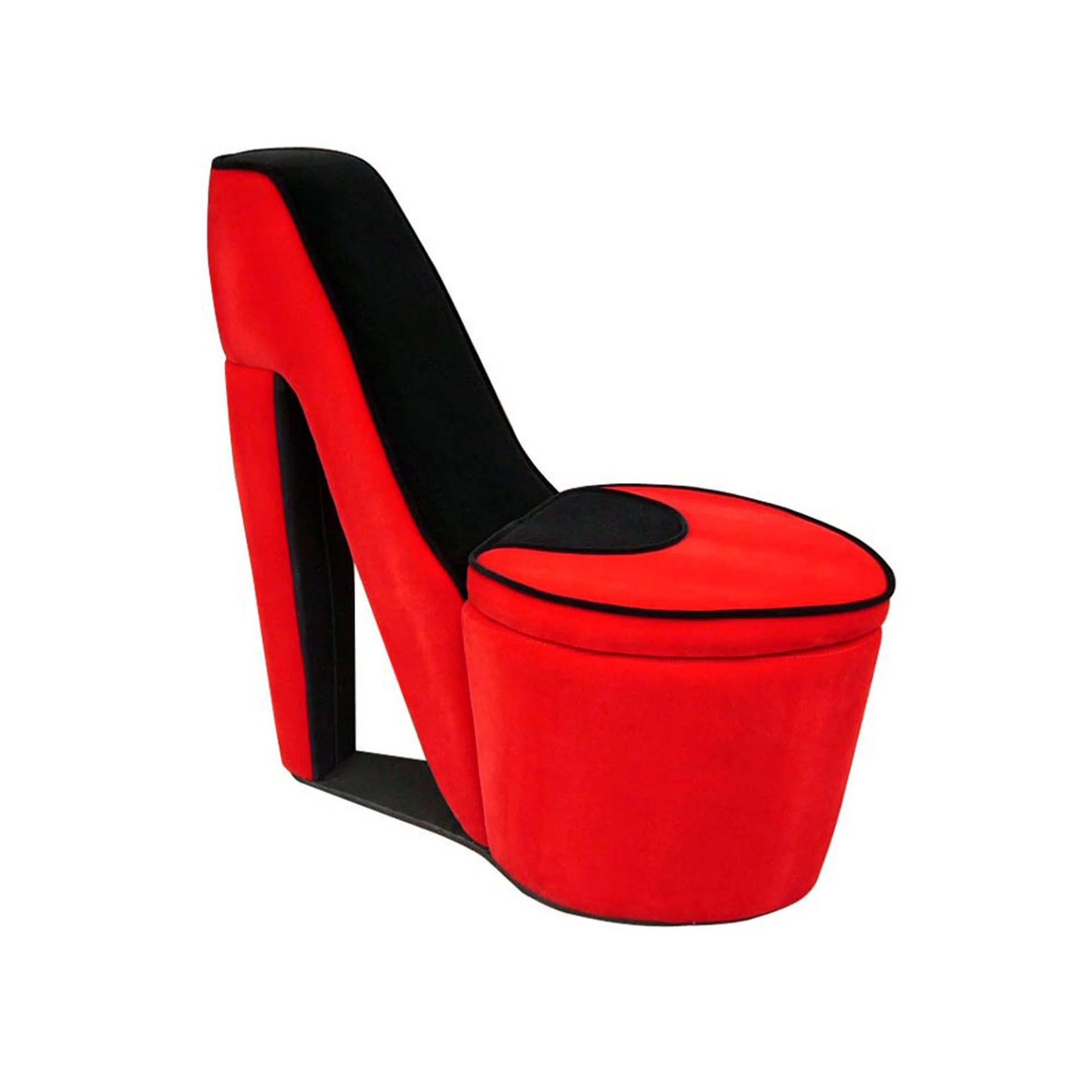 32" Red Faux Suede Side Chair By Homeroots - Image 2