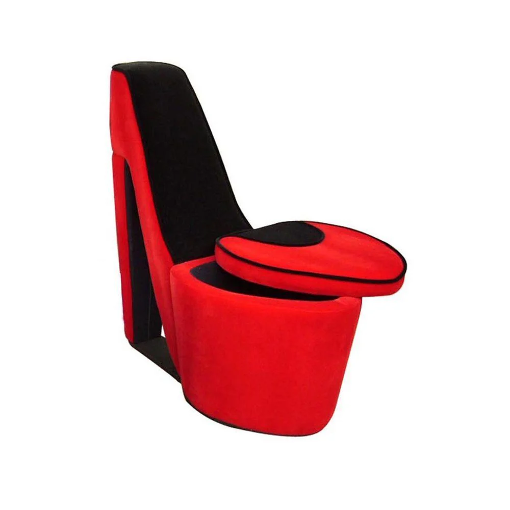 32" Red Faux Suede Side Chair By Homeroots - Image 3