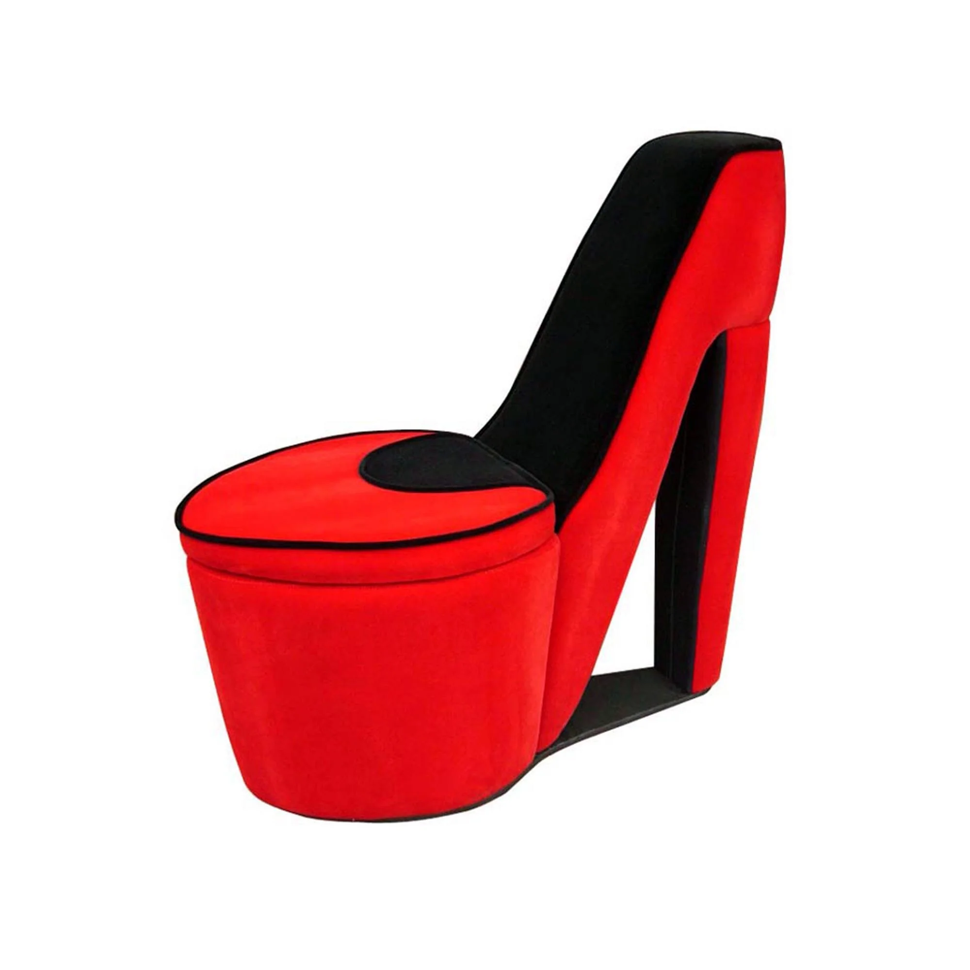 32" Red Faux Suede Side Chair By Homeroots - Image 4