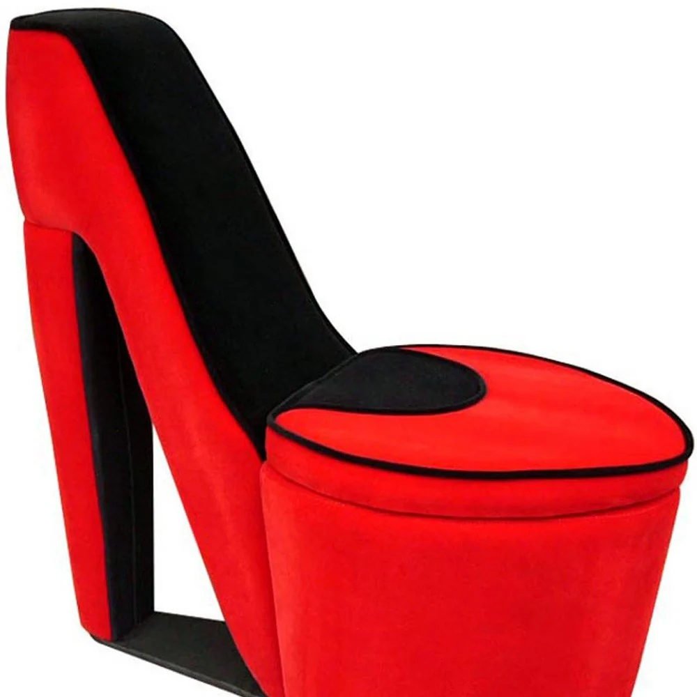32" Red Faux Suede Side Chair By Homeroots - Image 5