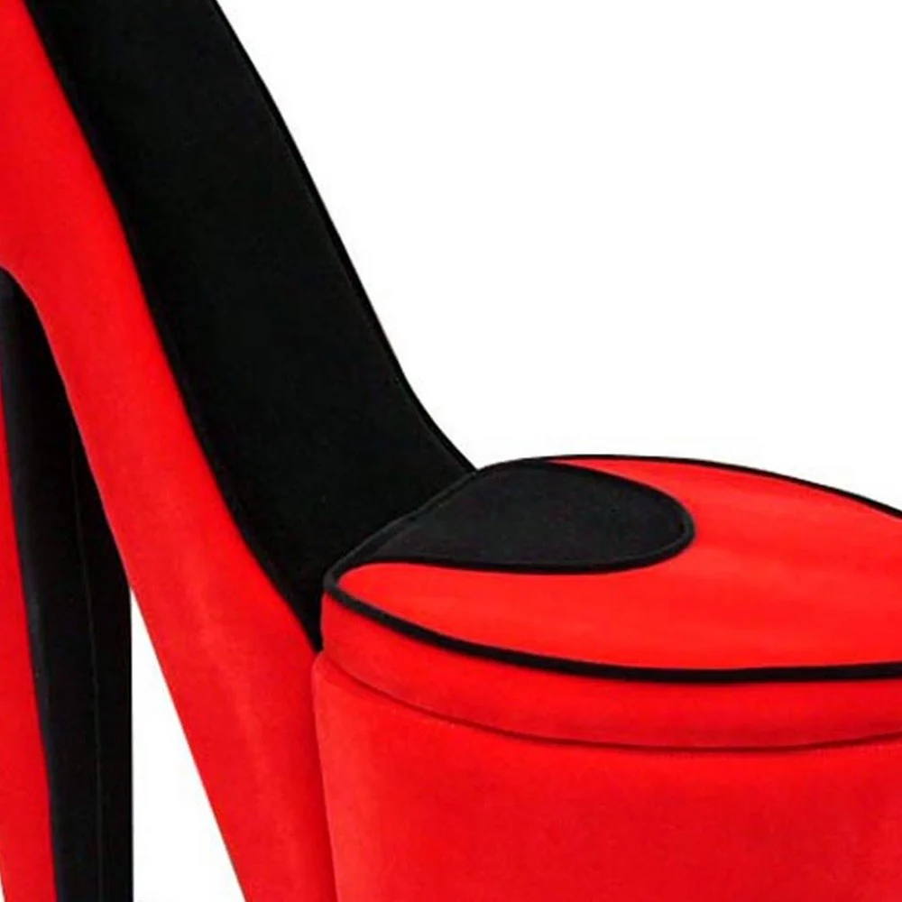 32" Red Faux Suede Side Chair By Homeroots - Image 6