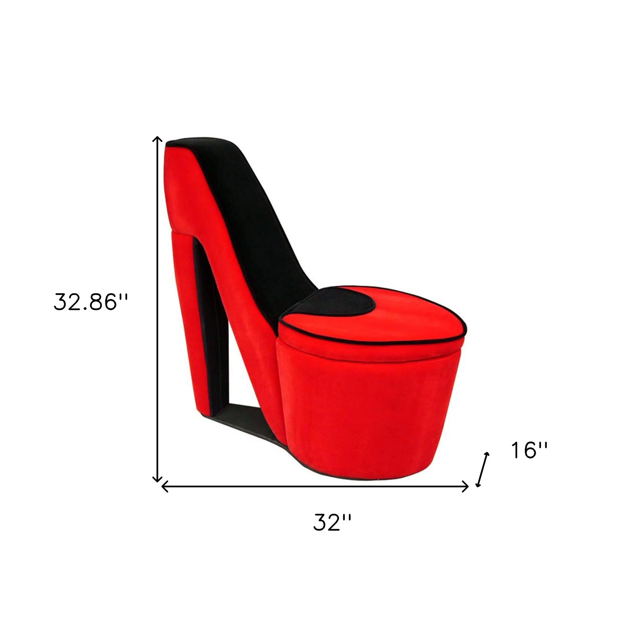 32" Red Faux Suede Side Chair By Homeroots - Image 7