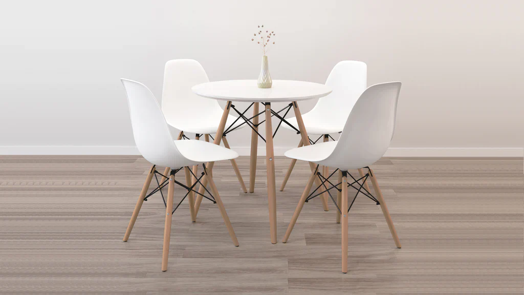 32" Round Eiffel Table Set - Wood Legs By Modholic - Image 2
