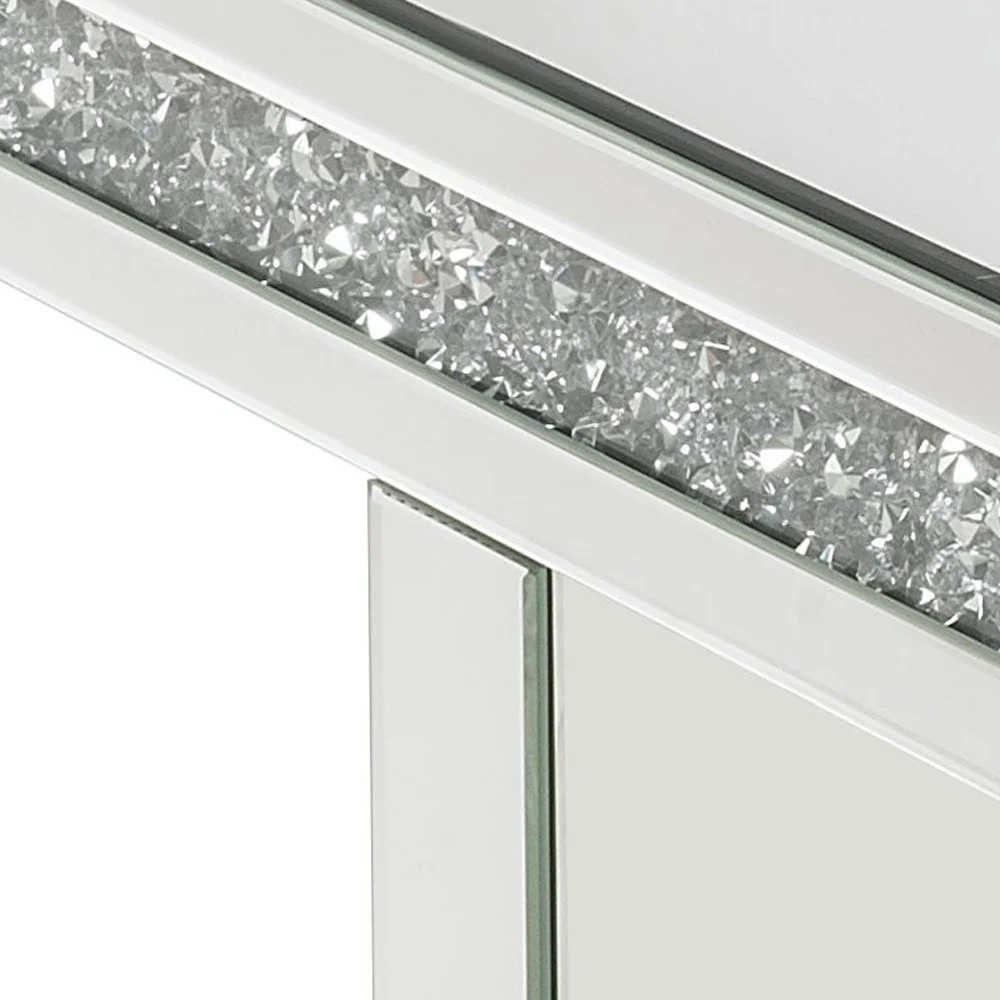 32" Silver Mirrored And Manufactured Wood Rectangular Mirrored Coffee Table By Homeroots - Image 4