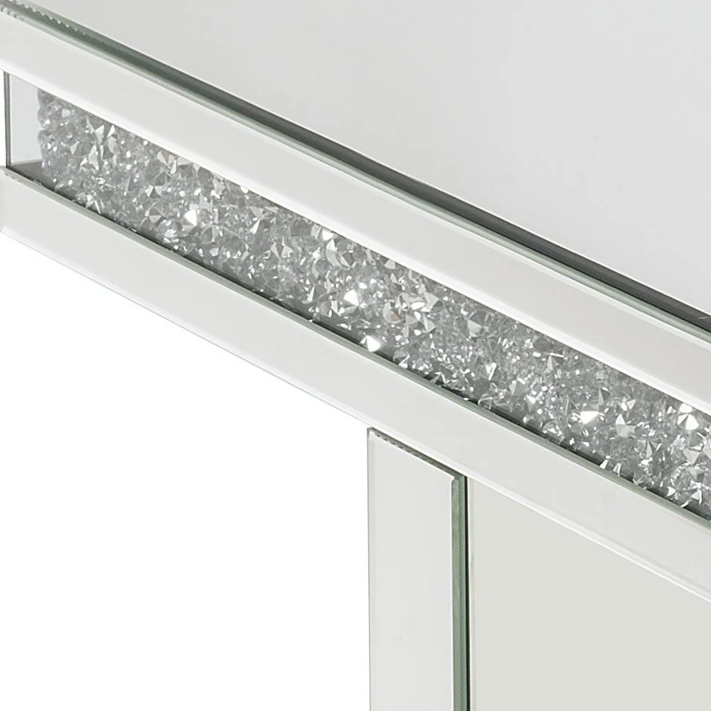32" Silver Mirrored And Manufactured Wood Rectangular Mirrored Coffee Table By Homeroots - Image 5