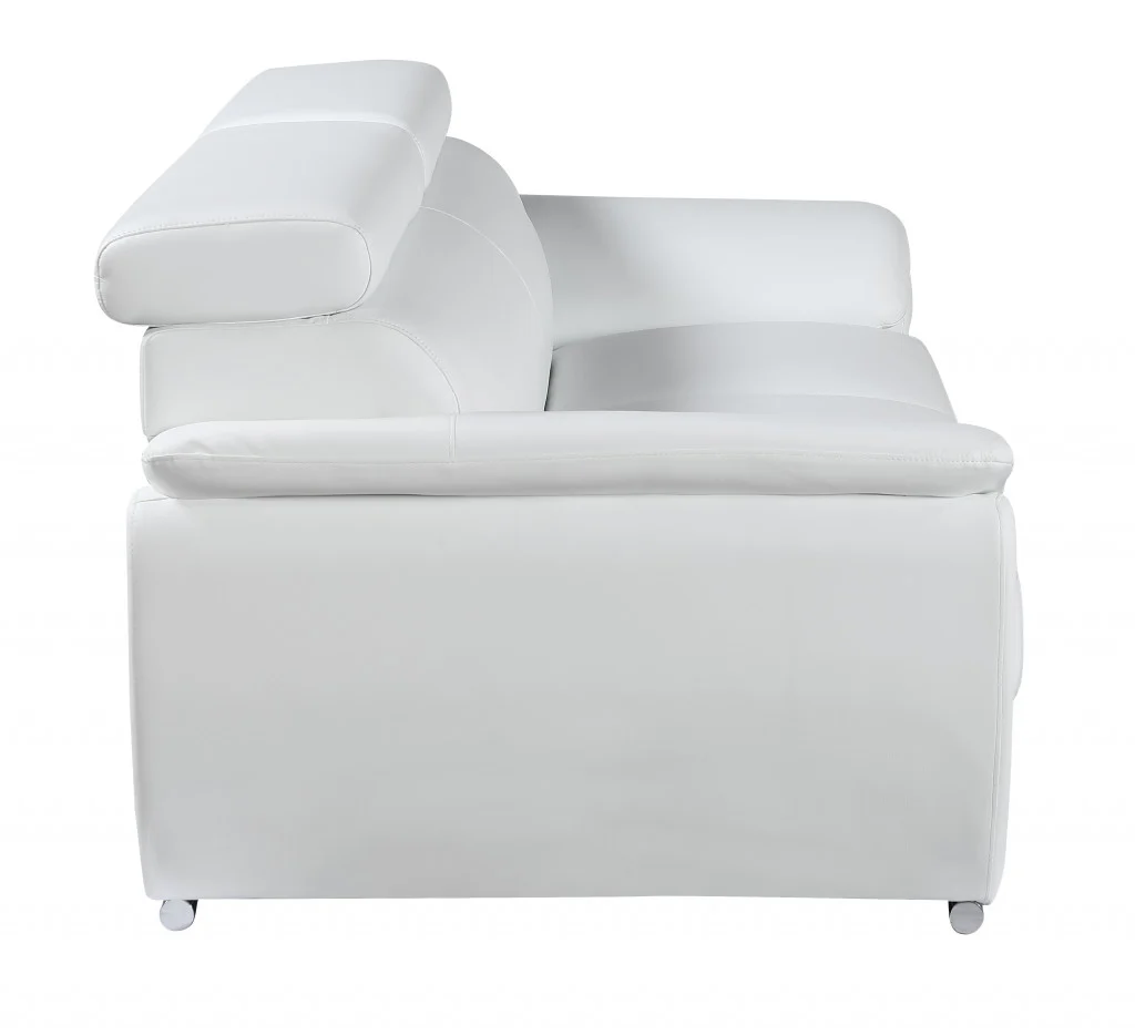 32" to 38" White Captivating Leather Chair By Homeroots - Image 4