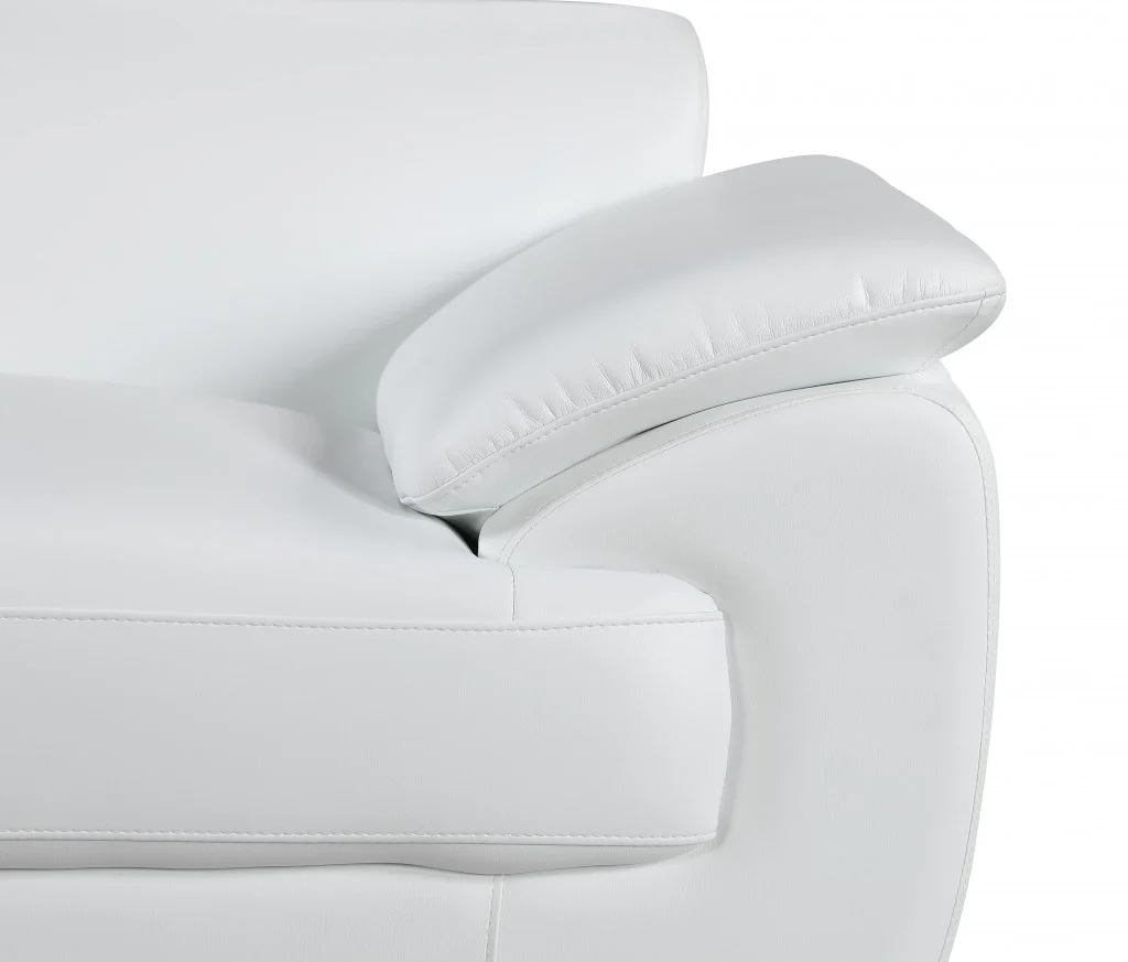 32" to 38" White Captivating Leather Chair By Homeroots - Image 5