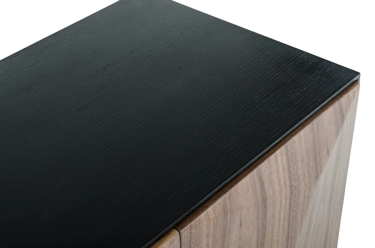 32' Wenge Veneer And Stainless Steel Buffet With Walnut Doors By Homeroots - Image 2