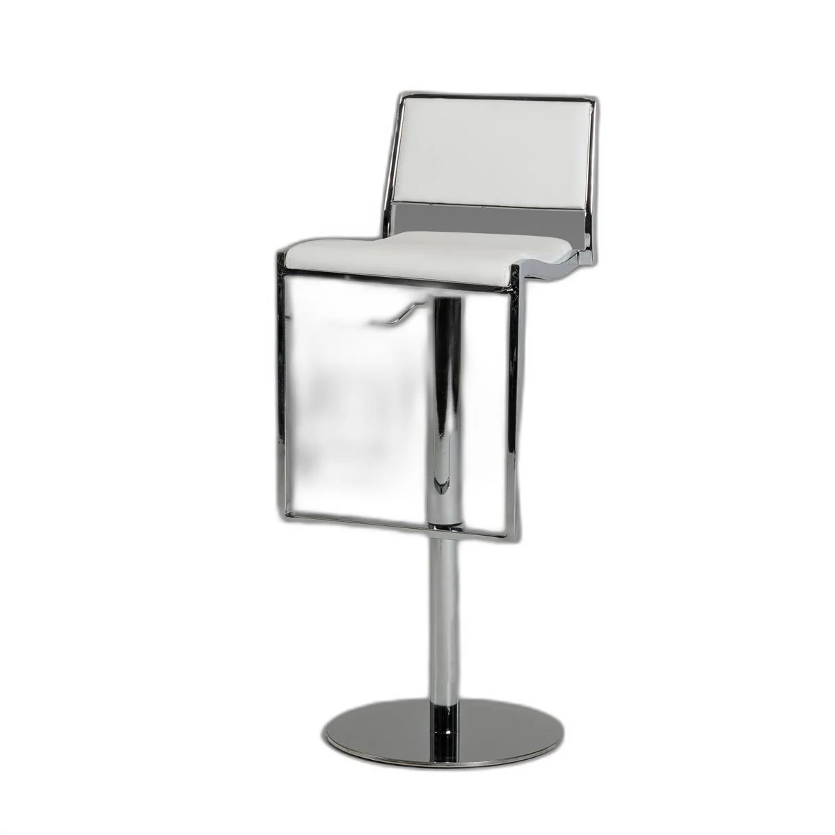 32' White Eco Leather And Steel By Homeroots - Image 4