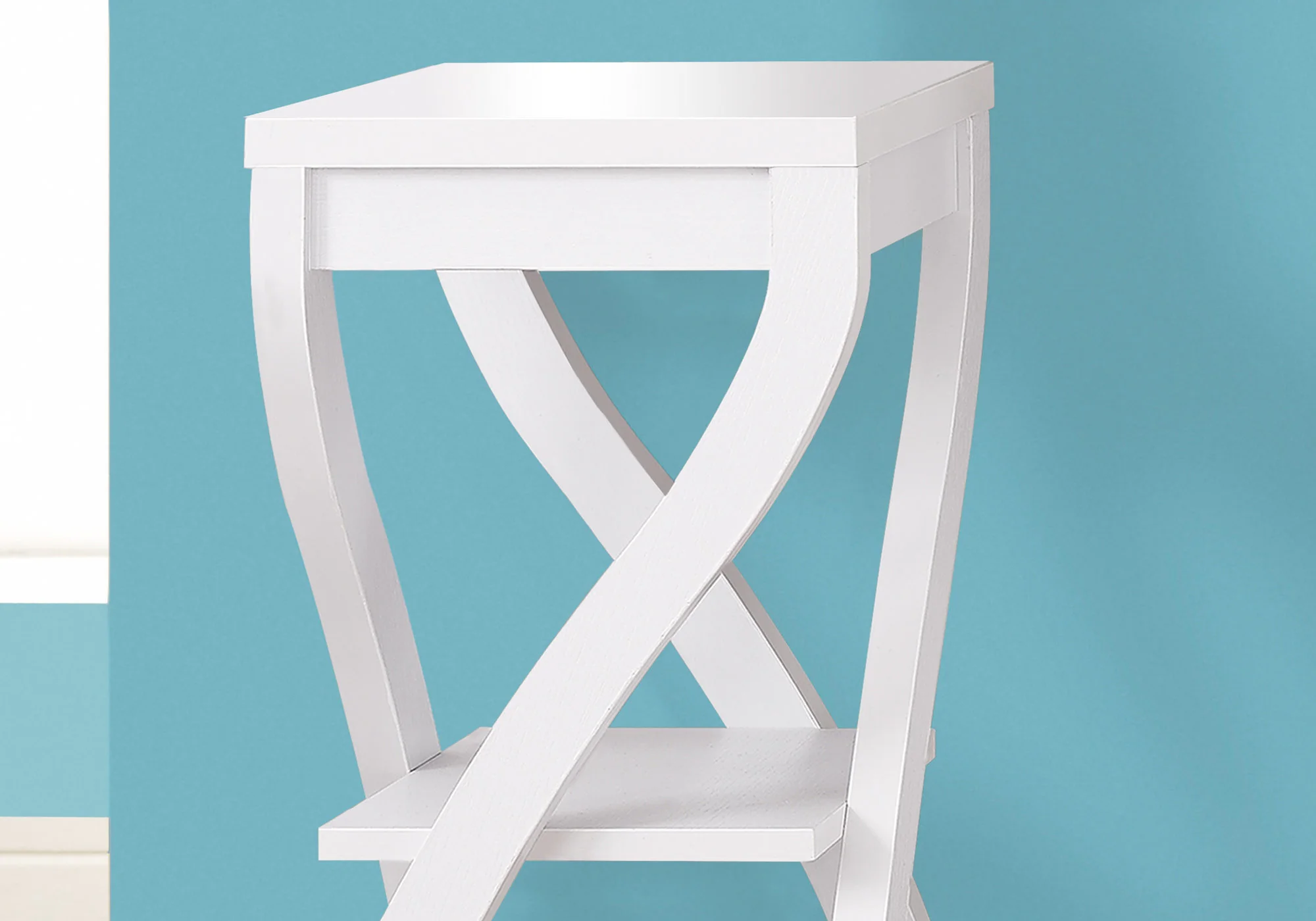 32" White End Table With Two Shelves By Homeroots - Image 2