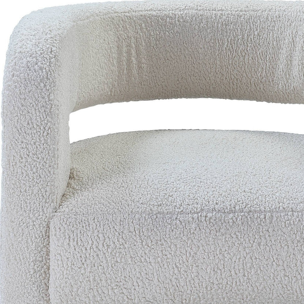 32" White Sherpa Solid Color Barrel Chair By Homeroots - Image 5
