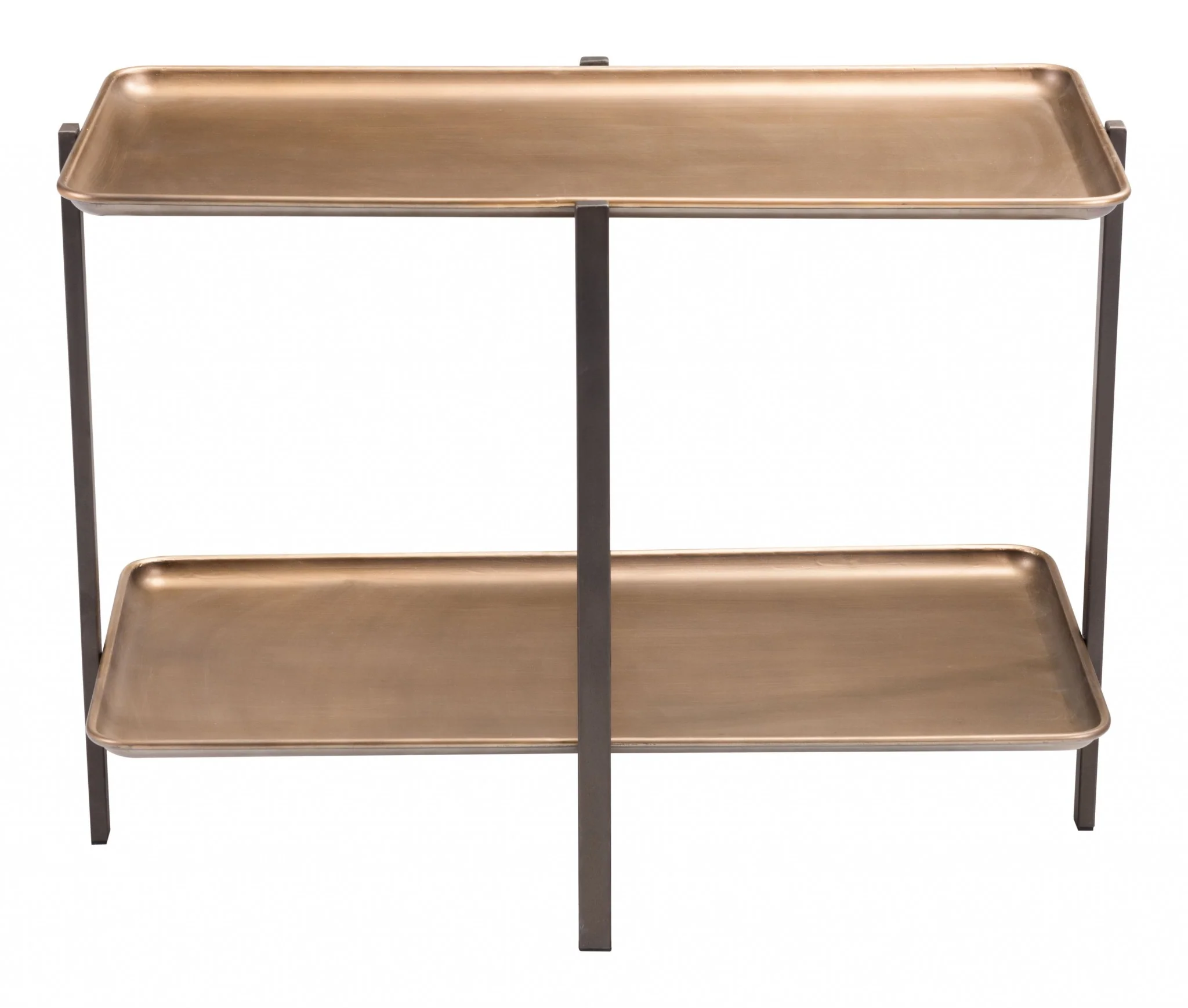33" Black And Gold Two Level Rectangular Coffee Table By Homeroots - Image 5