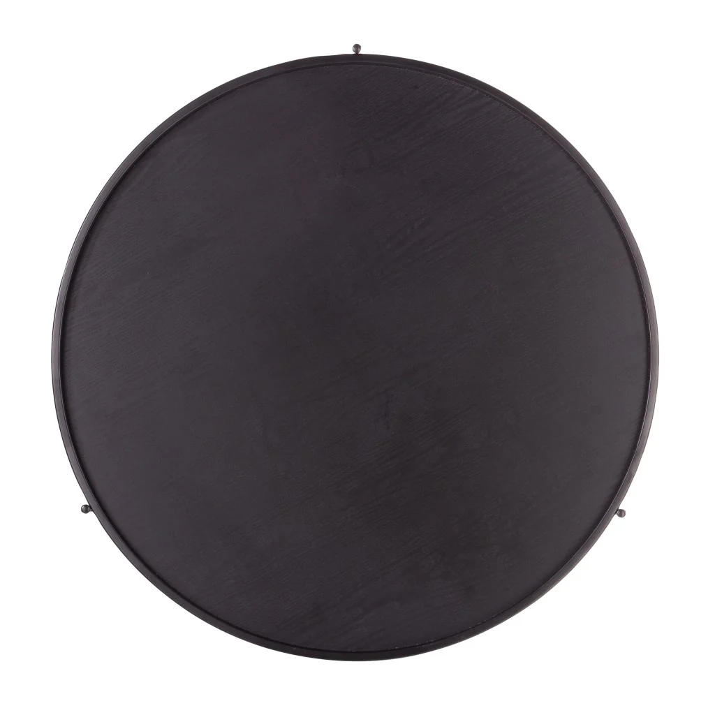 33" Black Manufactured Wood And Metal Round Coffee Table By Homeroots - Image 4