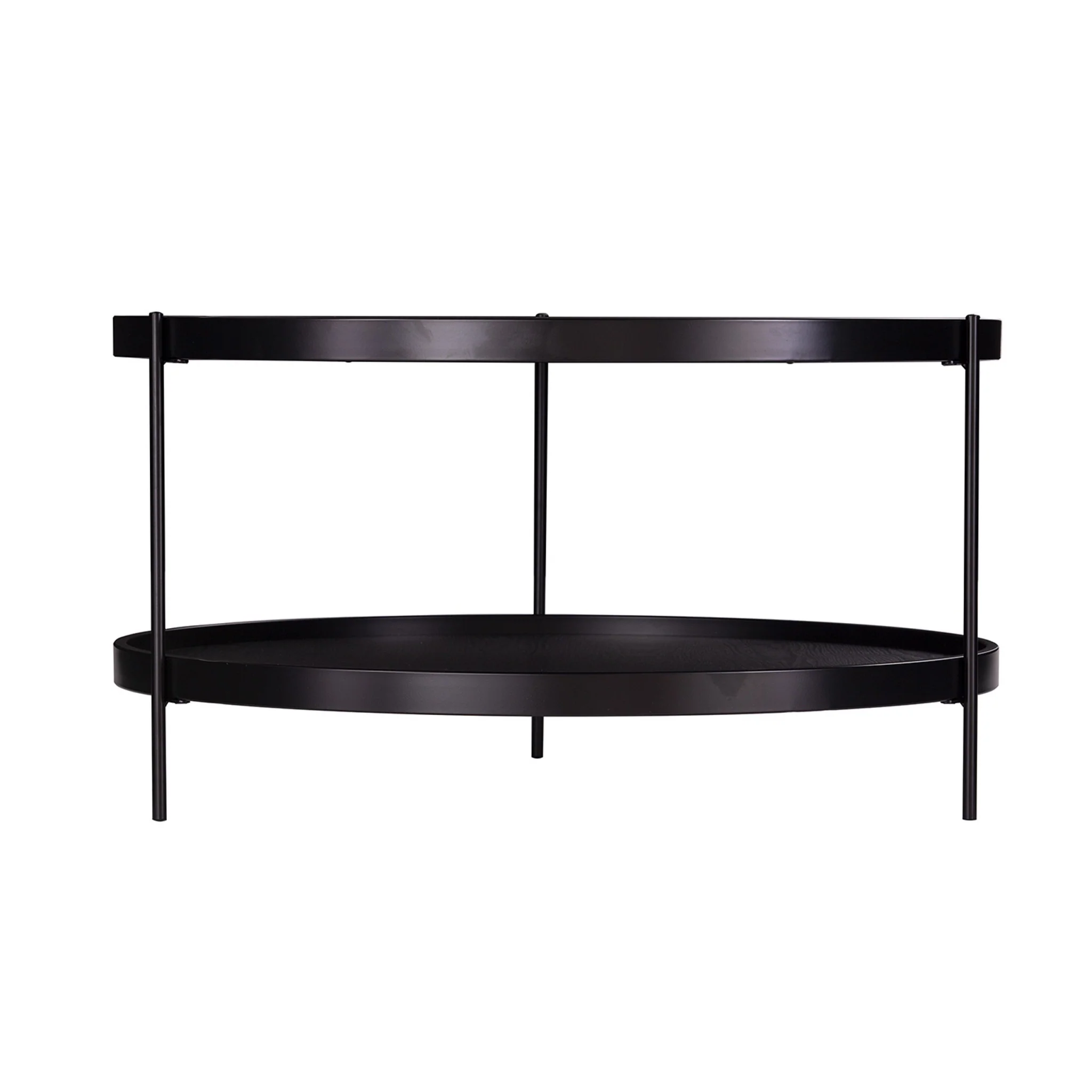 33" Black Manufactured Wood And Metal Round Coffee Table By Homeroots - Image 7