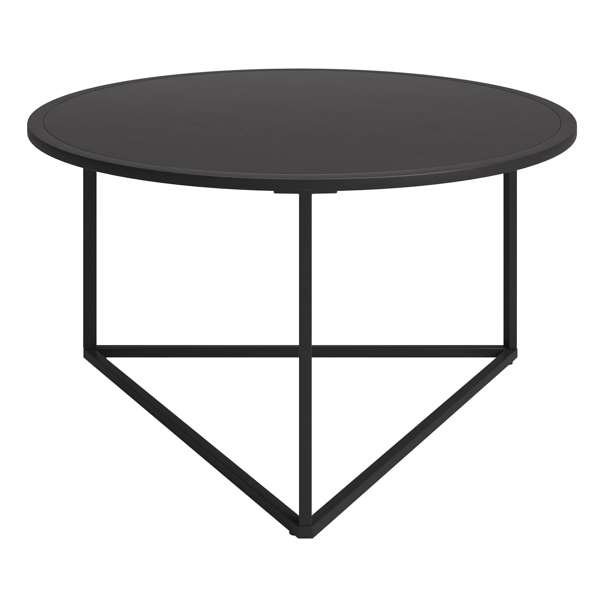 33" Black Steel Round Coffee Table By Homeroots - Image 2