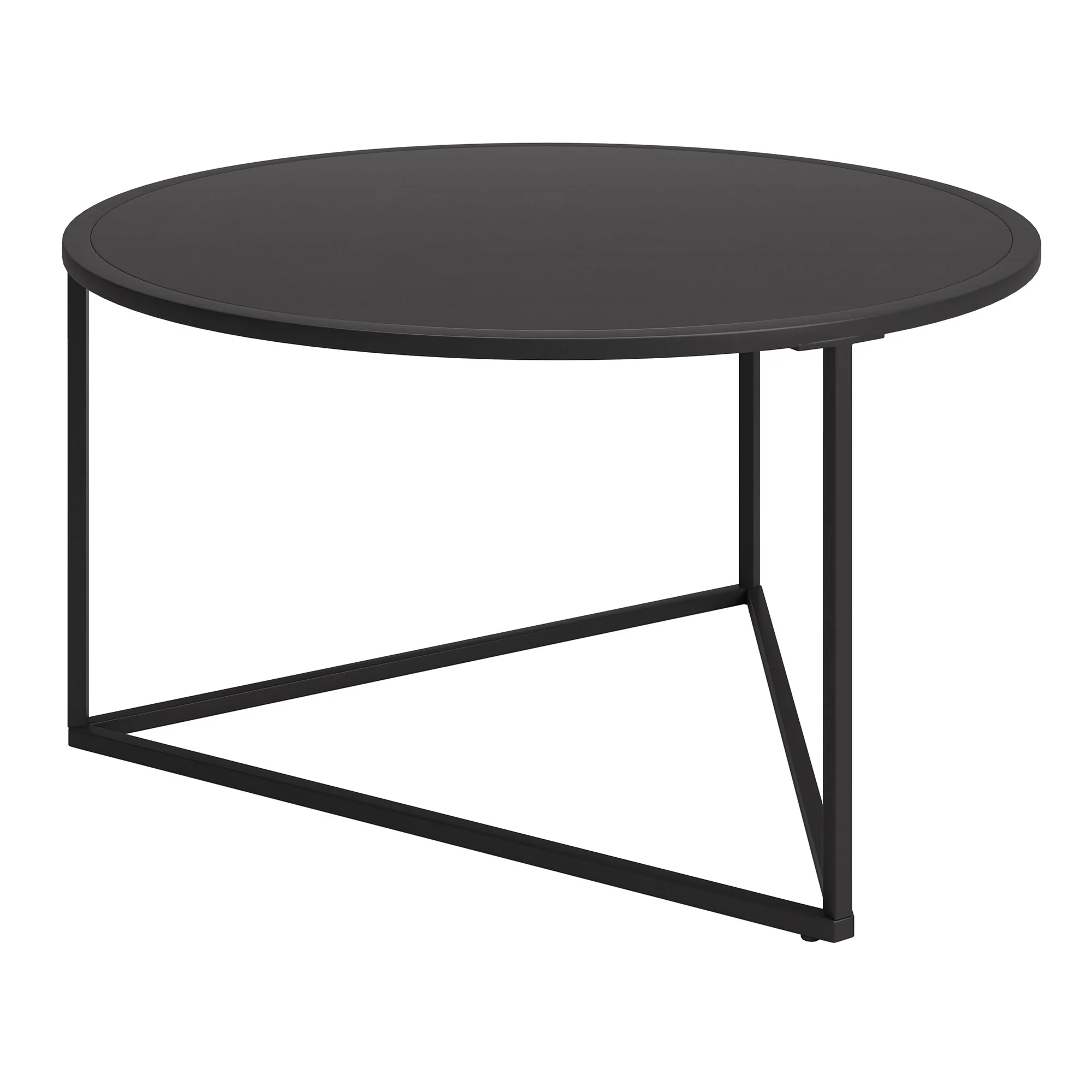 33" Black Steel Round Coffee Table By Homeroots - Image 3