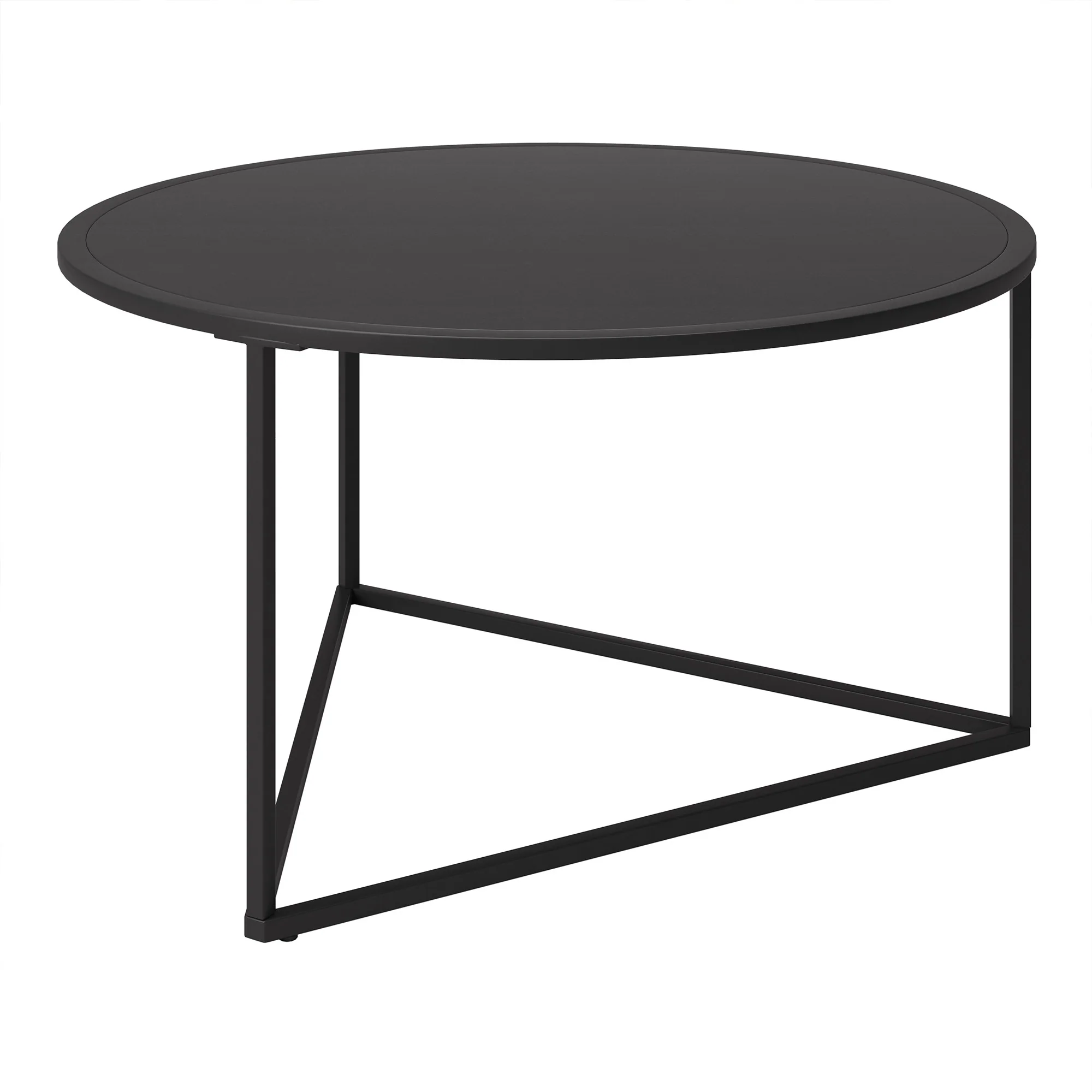 33" Black Steel Round Coffee Table By Homeroots - Image 4
